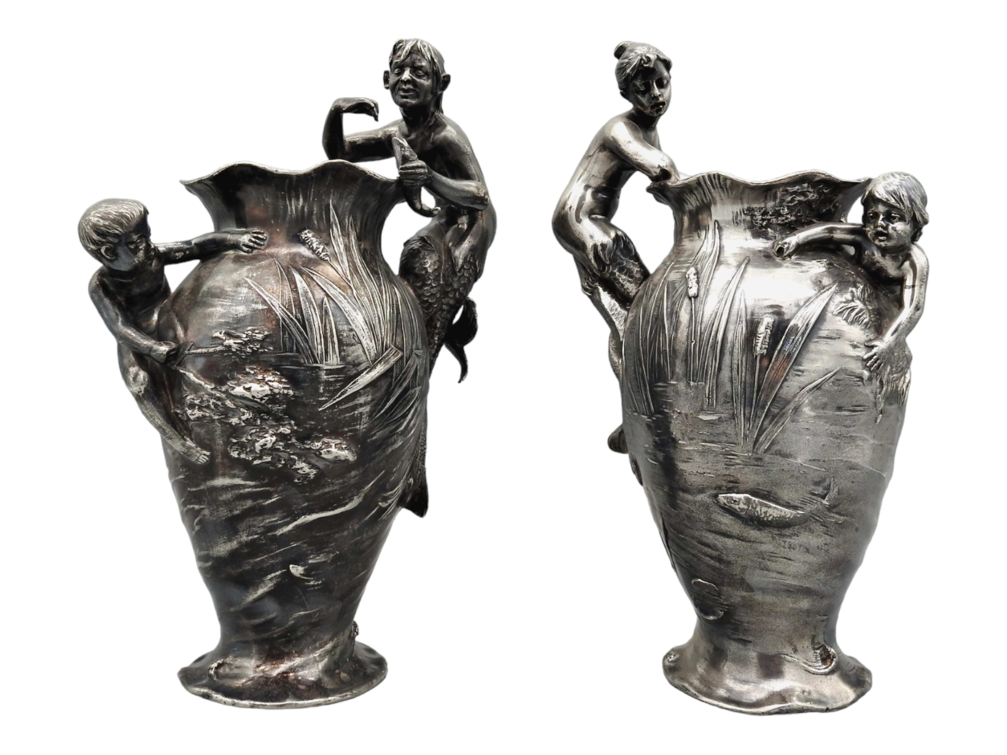 WMF, Paar Vasen mit Nereiden - Image 5 of 8