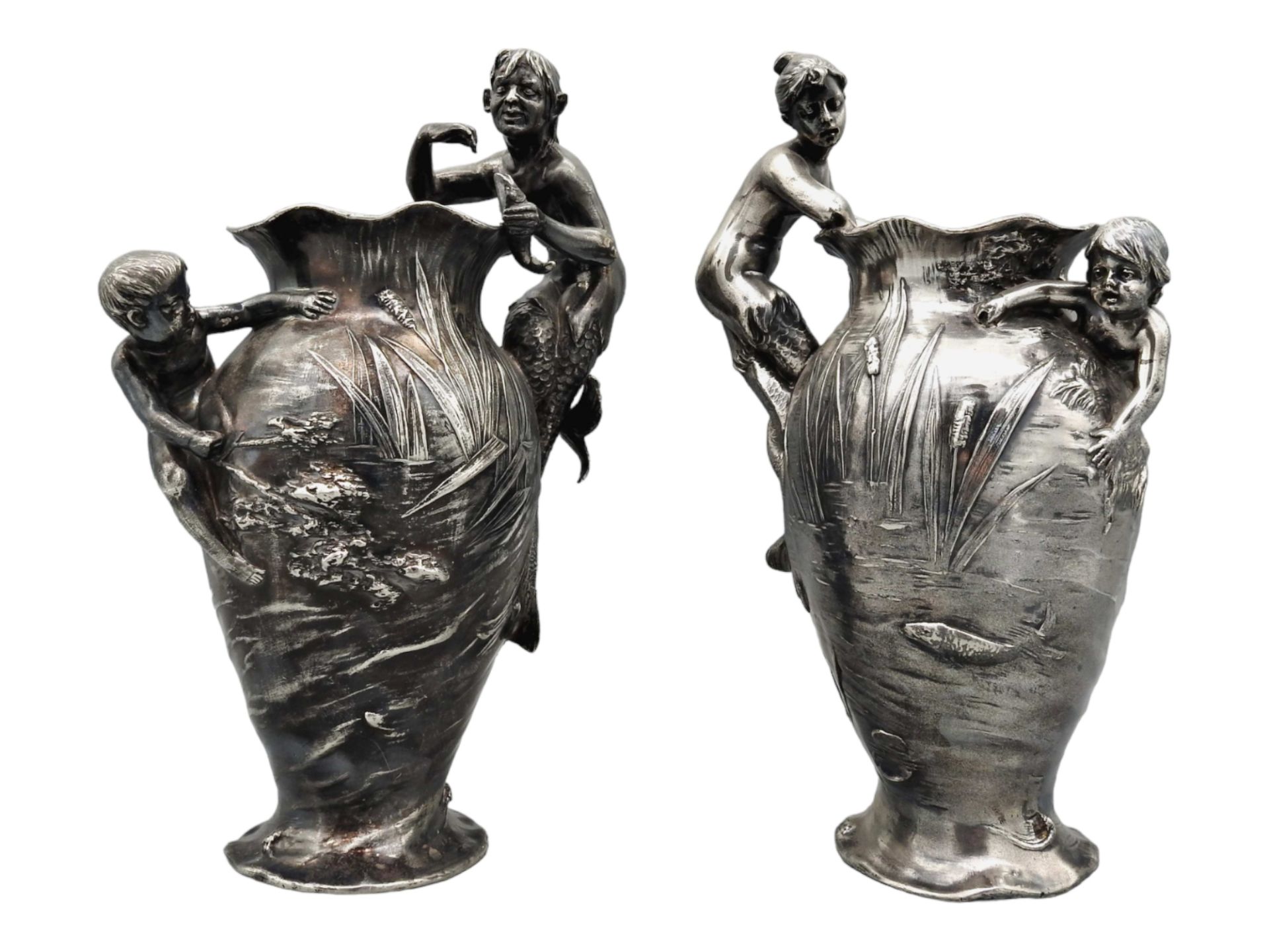 WMF, Paar Vasen mit Nereiden - Bild 5 aus 8