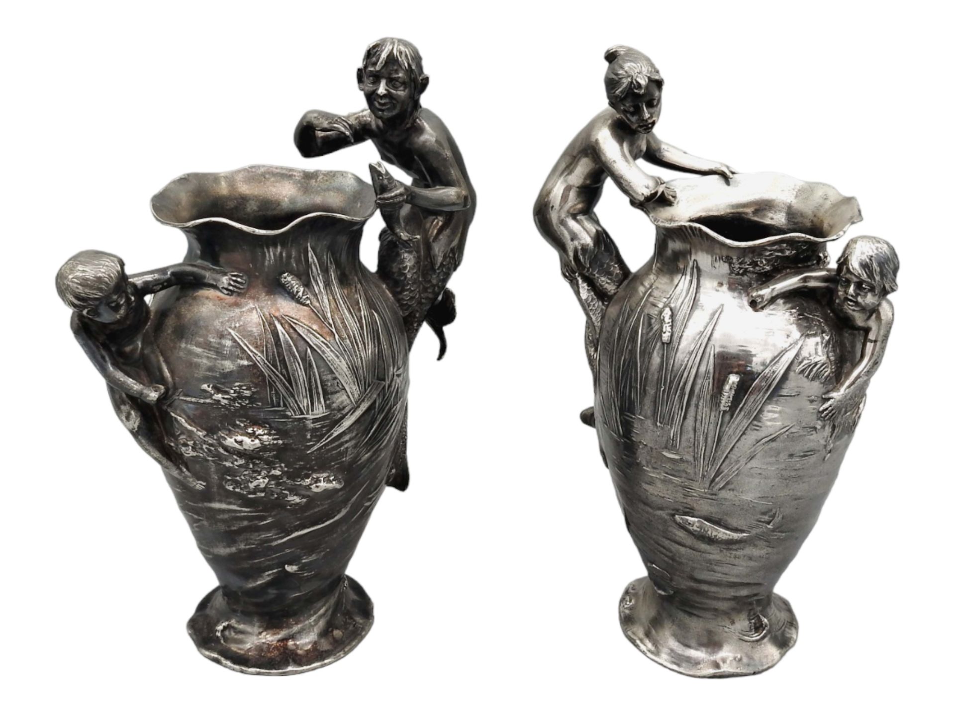 WMF, Paar Vasen mit Nereiden - Bild 4 aus 8
