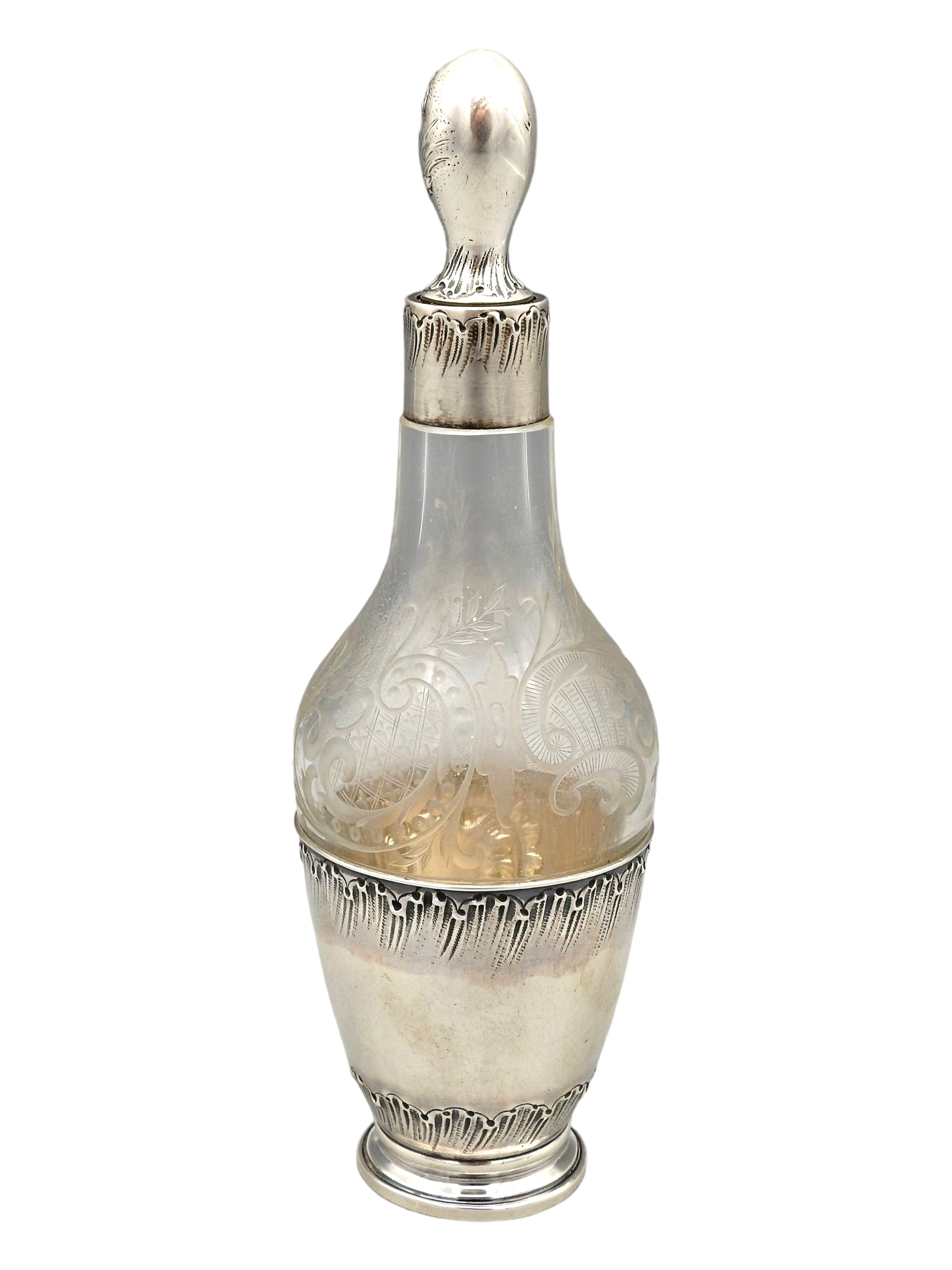 Schnapsflasche mit Silbermontur und Fussbecher - Image 5 of 10