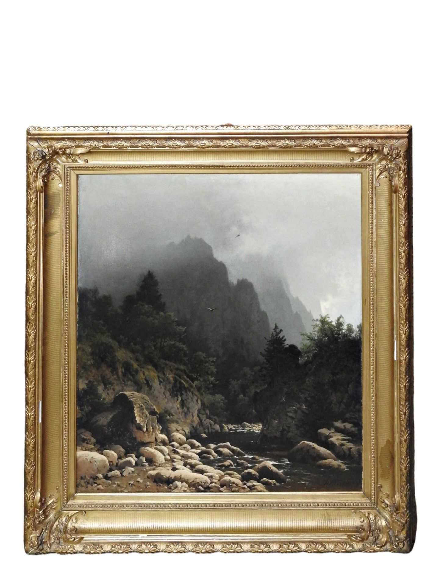 Heinrich Ludwig Frische (1831 Altenbruch – 1901 Düsseldorf), Gebirgsschlucht im Nebel - Bild 7 aus 7