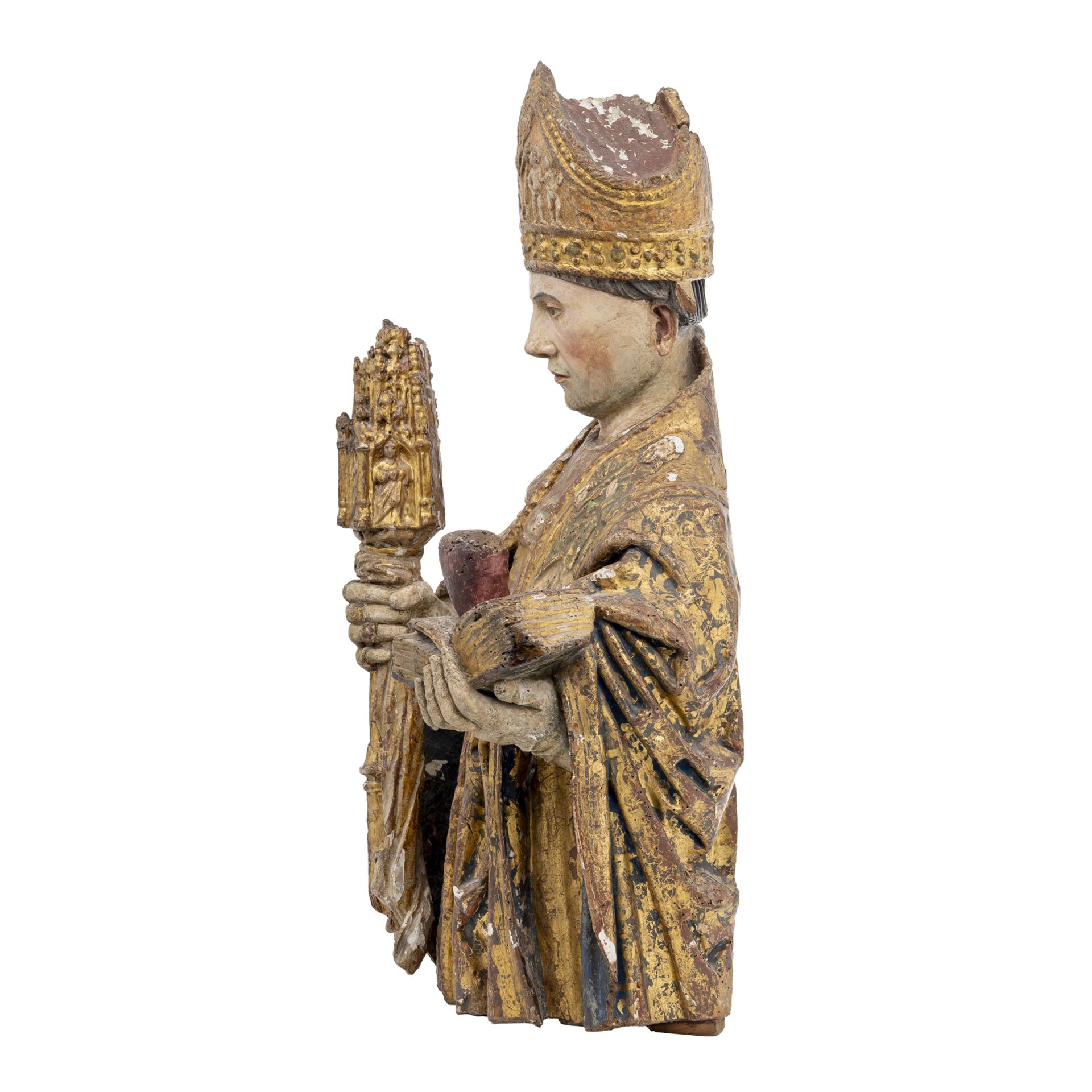 Hochwertige Heiligenfigur, Heiliger Bischof Nikolaus von Mira     - Bild 3 aus 4