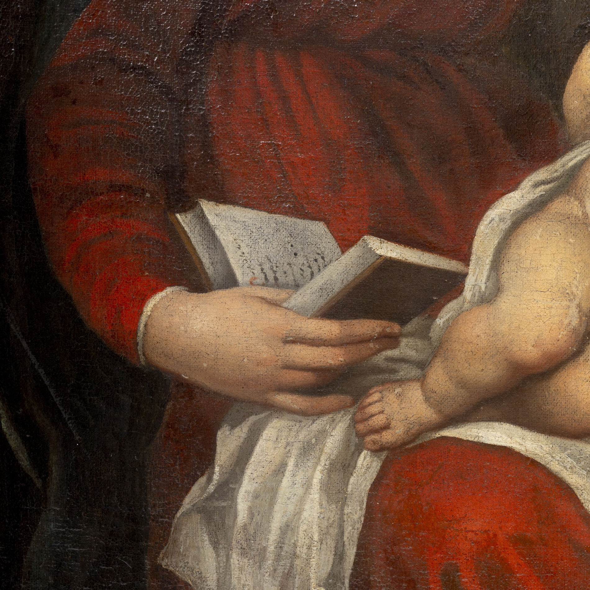 Altmeisterliches Gemälde Jesuskind mit Eltern und Königin - Image 7 of 12