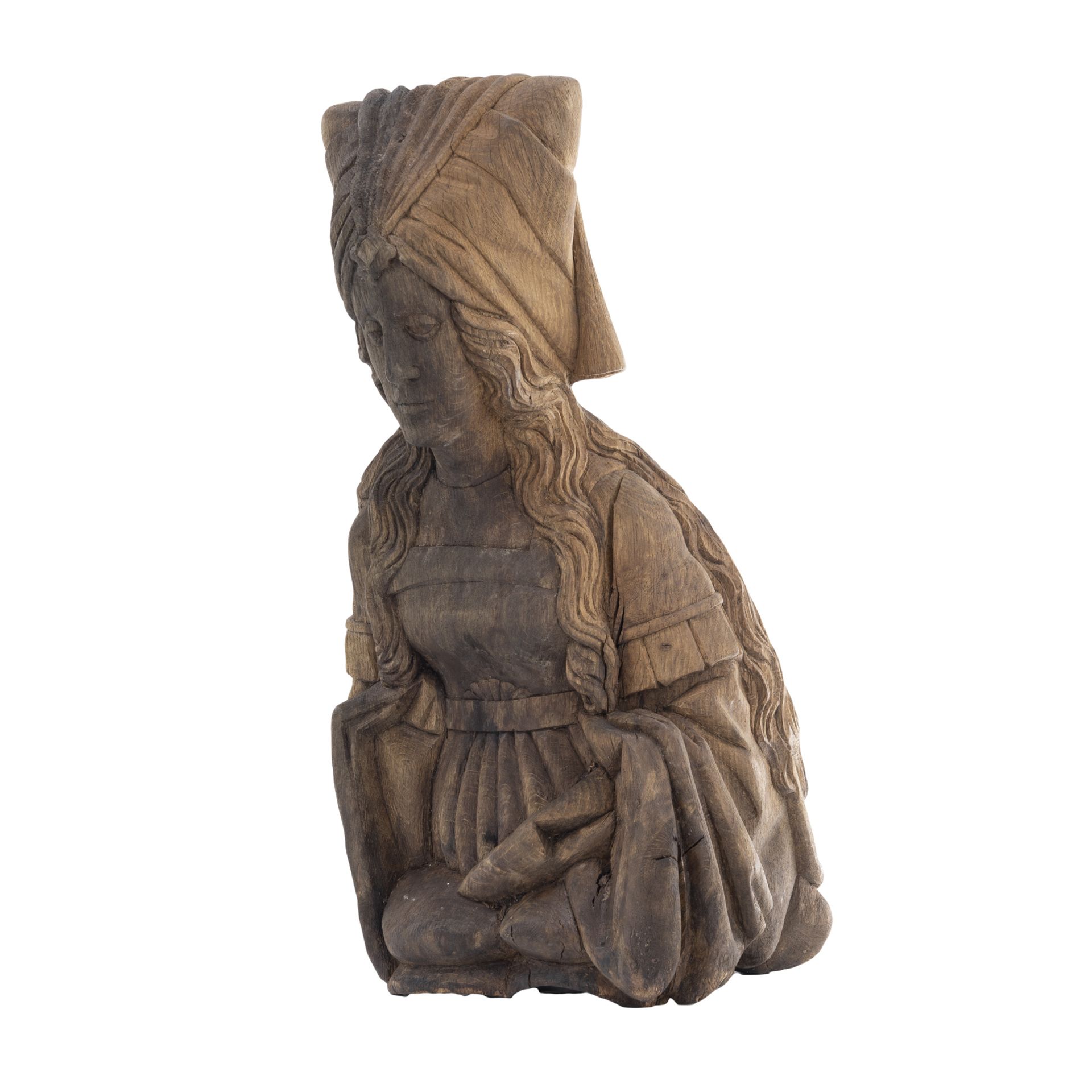 Holzgeschnitzte Damenbüste Altarfigur - Bild 6 aus 7