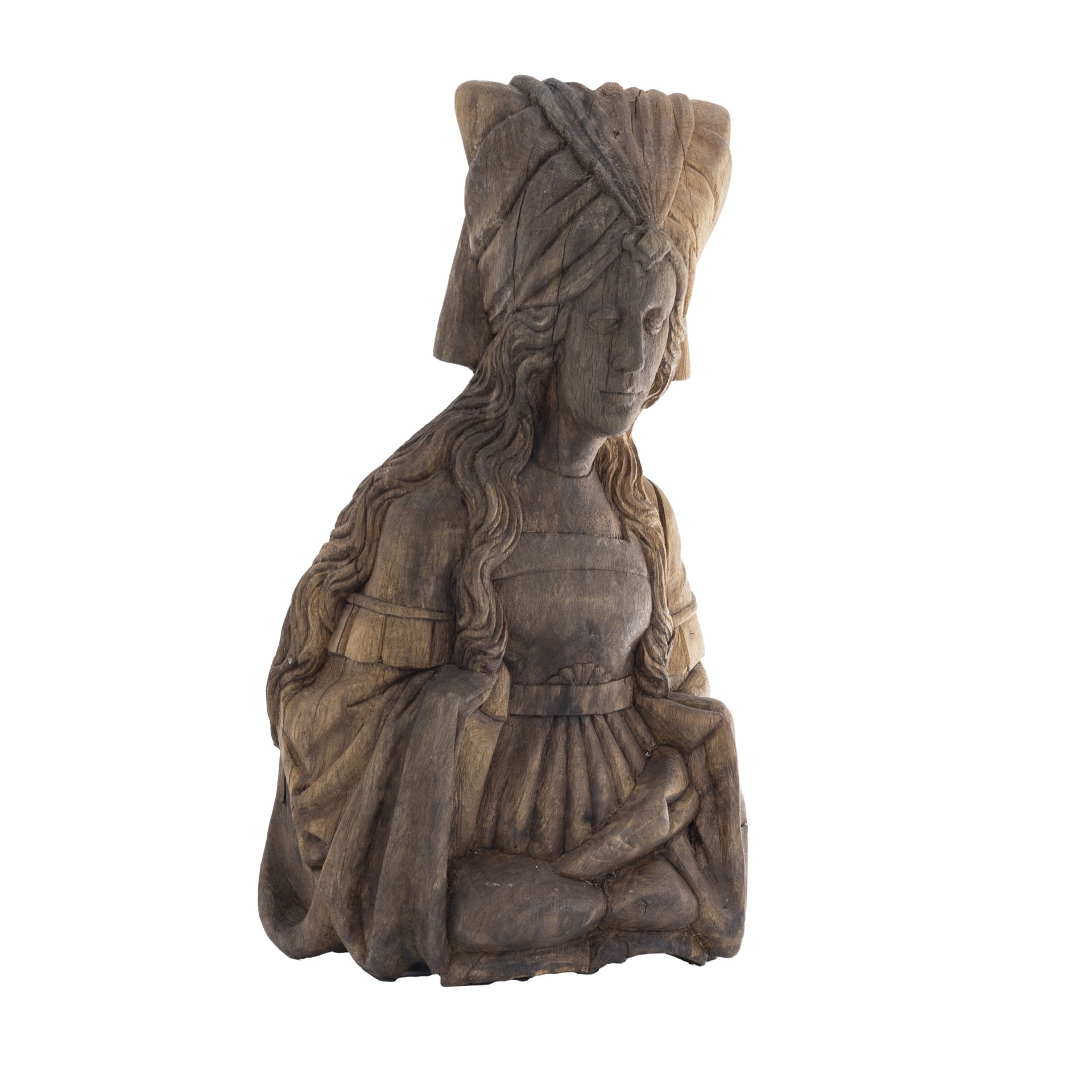 Holzgeschnitzte Damenbüste Altarfigur - Bild 5 aus 7