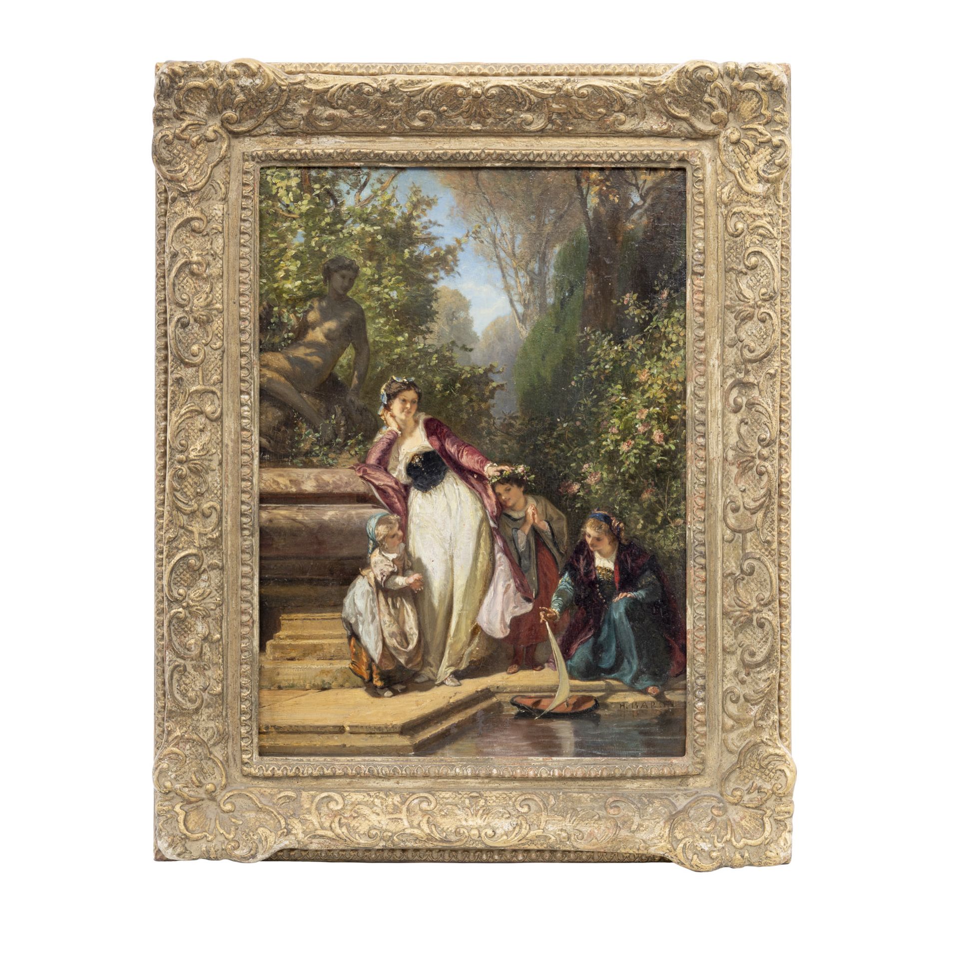 Henri Baron (1816 Besancon - 1885 Genf), Am Brunnen - Bild 3 aus 8