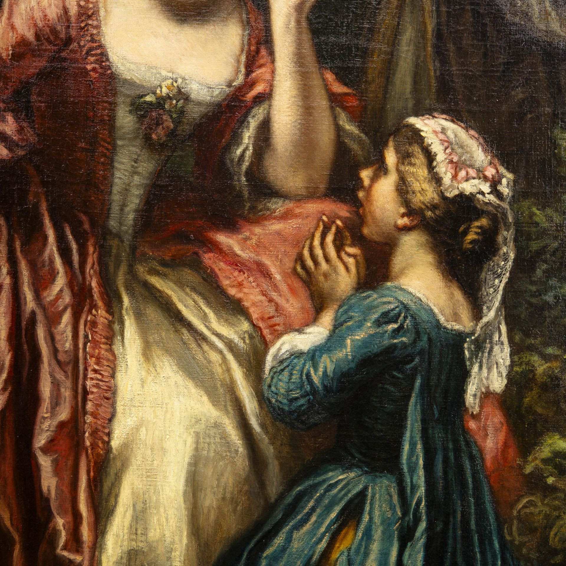 Camille Joseph Etienne Roqueplan (1802 Mallemort - 1855 Paris), Galante Szenerie unter dem Orangenba - Image 2 of 14