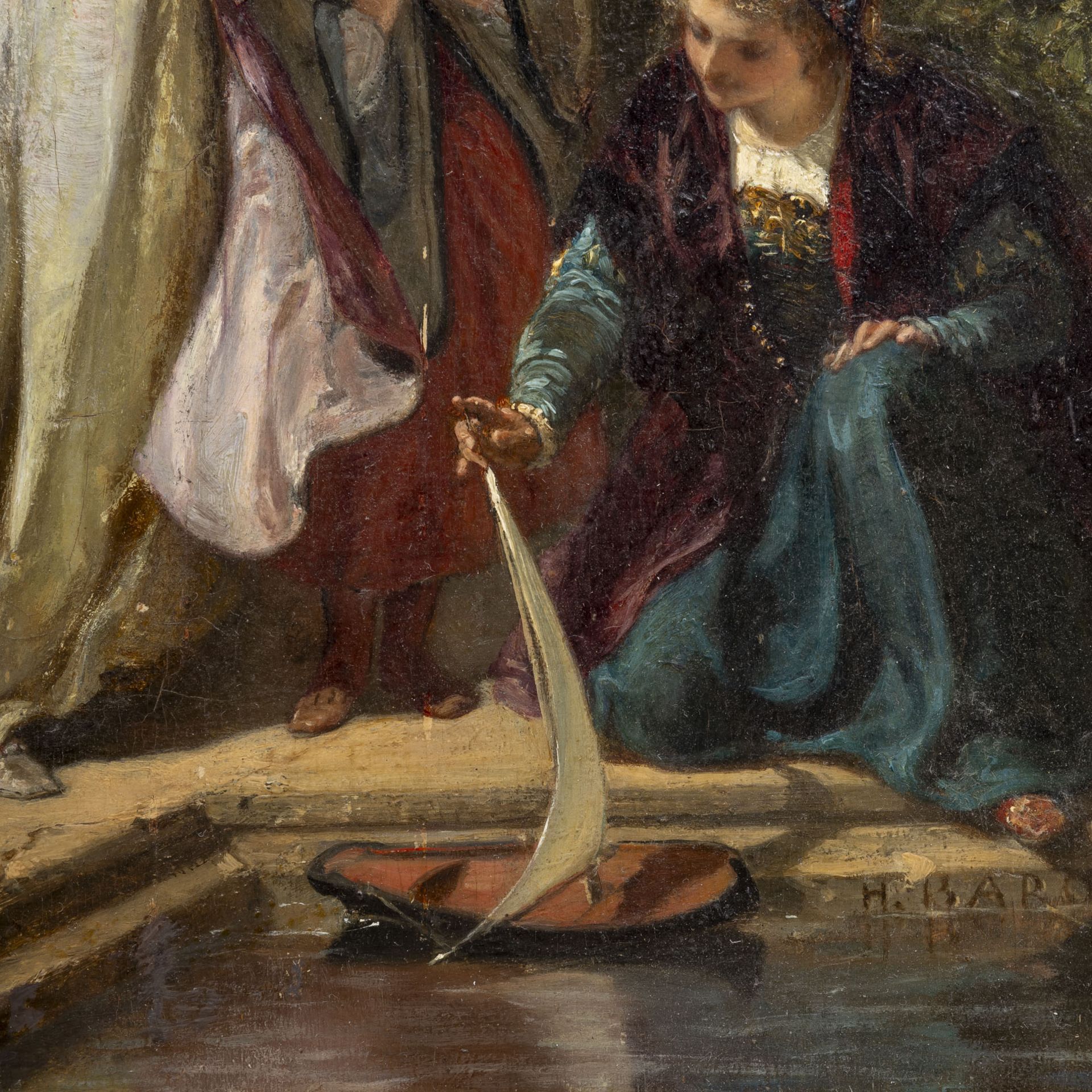Henri Baron (1816 Besancon - 1885 Genf), Am Brunnen - Bild 4 aus 8