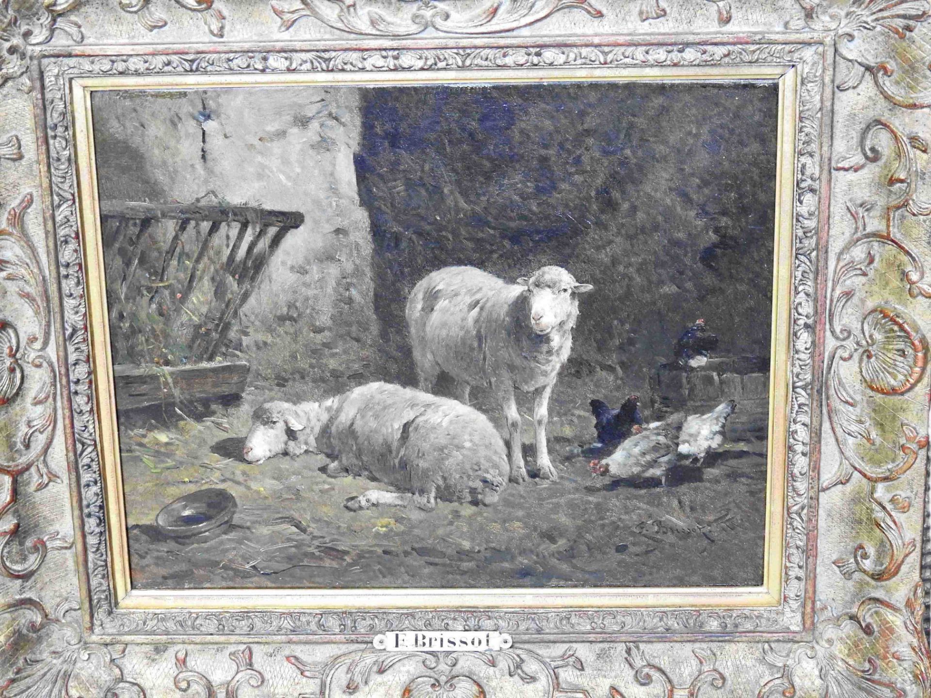 Felix Saturin Brissot de Warville (1818 Véron – 1892 Versailles), Tierstück mit Schafen  - Bild 4 aus 8
