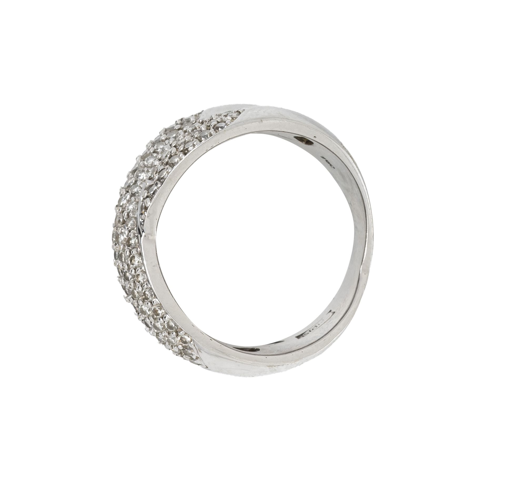 Massiver Weissgold Ring mit Diamantbesatz - Bild 2 aus 2