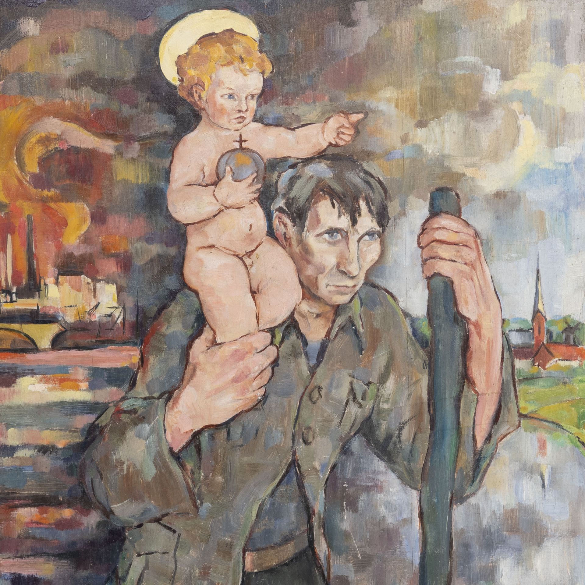 Prof. Otto Söhnke, Arbeiter mit Jesukind auf der Schulter - Bild 2 aus 3