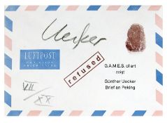 Uecker, Günther:  Brief an Peking/Luftpost refused