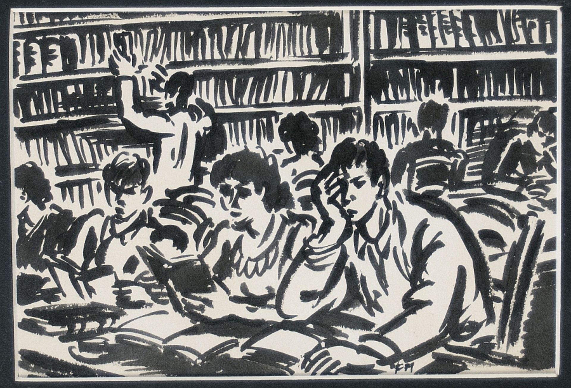Masereel, Frans:  In der Bibliothek