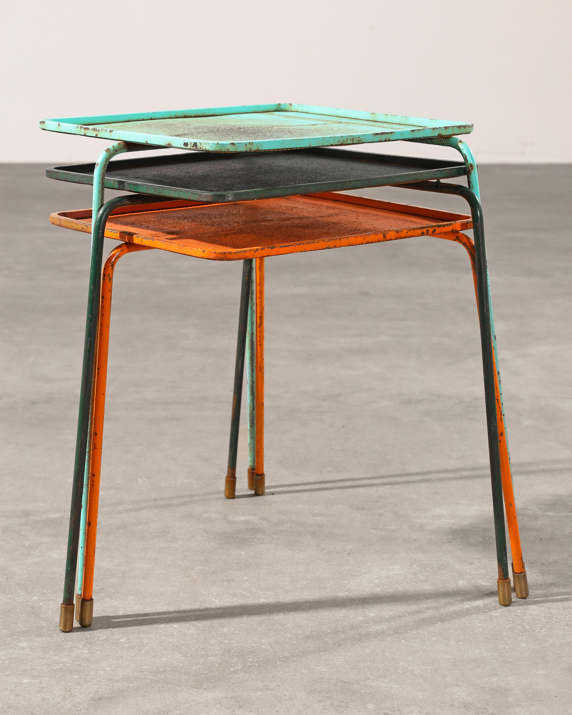 Mathieu Matégot, 3 side tables/nesting tables, model Soumba - Image 3 of 4