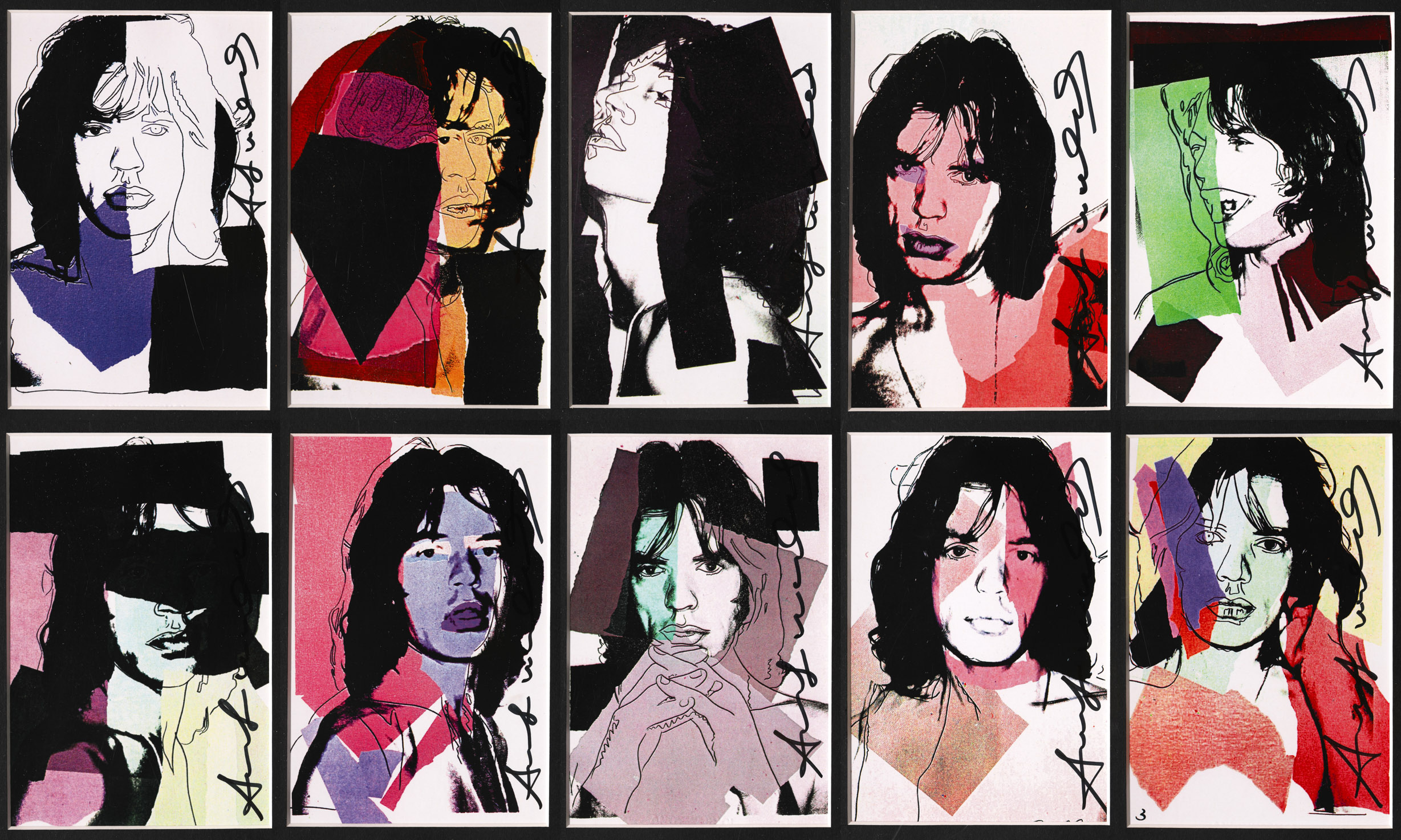 Andy Warhol, Mini Portfolio Mick Jagger with 10 Prints, 1975, signed