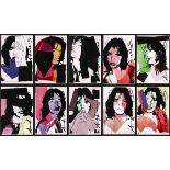 Andy Warhol, Mini Portfolio Mick Jagger mit 10 Drucken, 1975, signiert