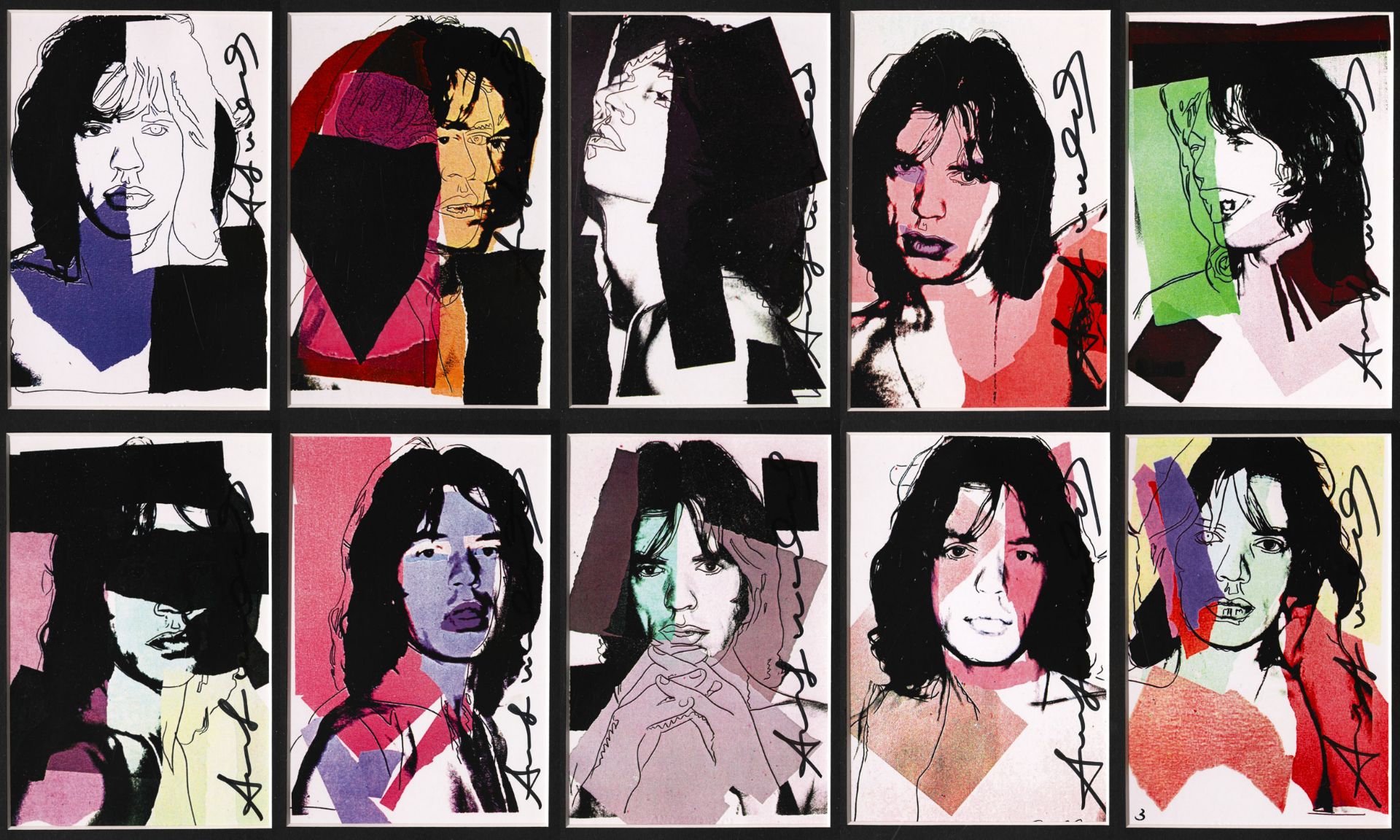 Andy Warhol, Mini Portfolio Mick Jagger mit 10 Drucken, 1975, signiert