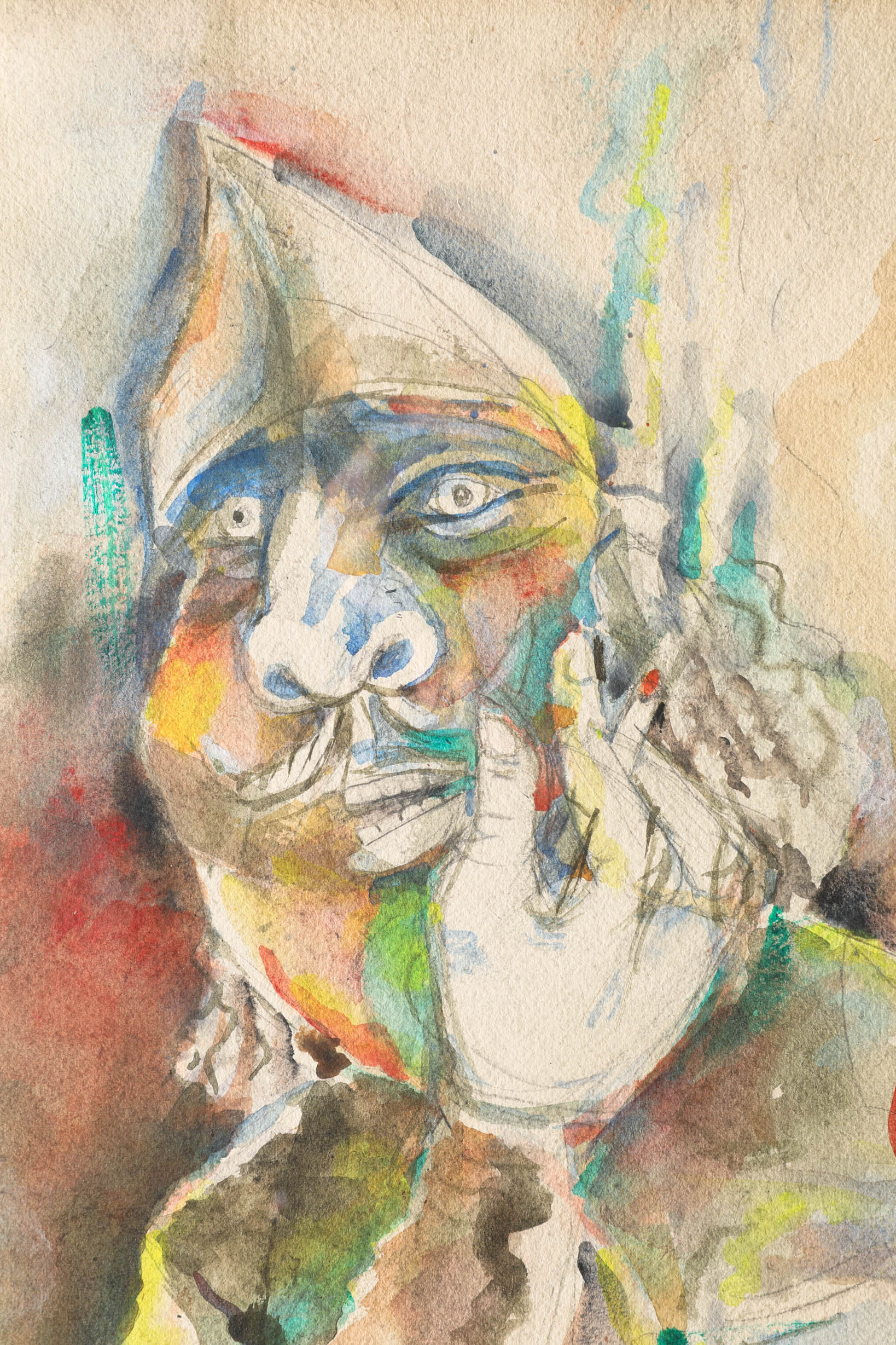 Paritosh Sen, Untitled (Man smoking Cigarrete), 1980, Acrylic as watercolor/paper - Image 4 of 4