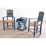 Heinrich Vogeler, 2 chairs and stools, model Tulpe / Tulip