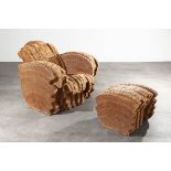 Frank O. Gehry, Vitra, limited and signed Lounge chair, model Little Beaver + ottoman 22 / 100