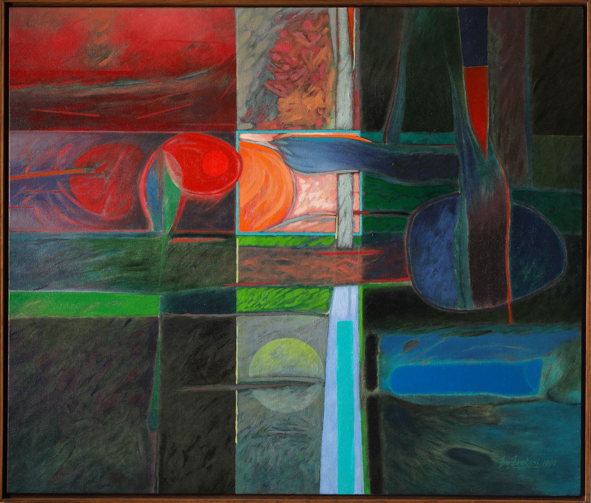 Om Prakash Sharma, Space Field, 1990, Oil on canvas