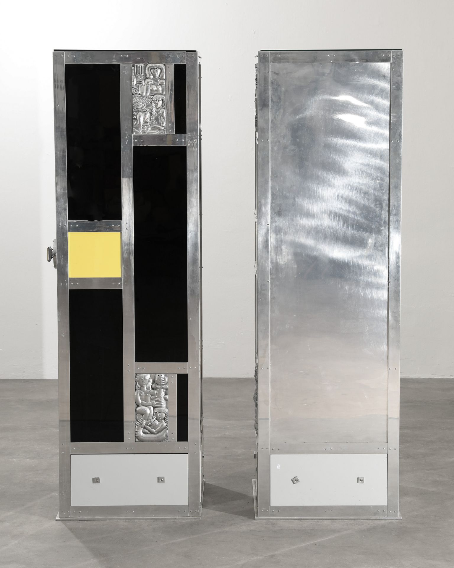 Art Déco, 2 Pillar Cabinets - Image 6 of 7