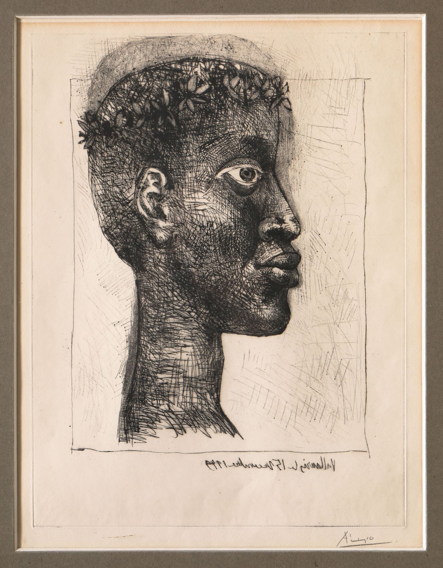 Pablo Picasso*, Radierung, Portrait d'Aimé Césaire, 1949