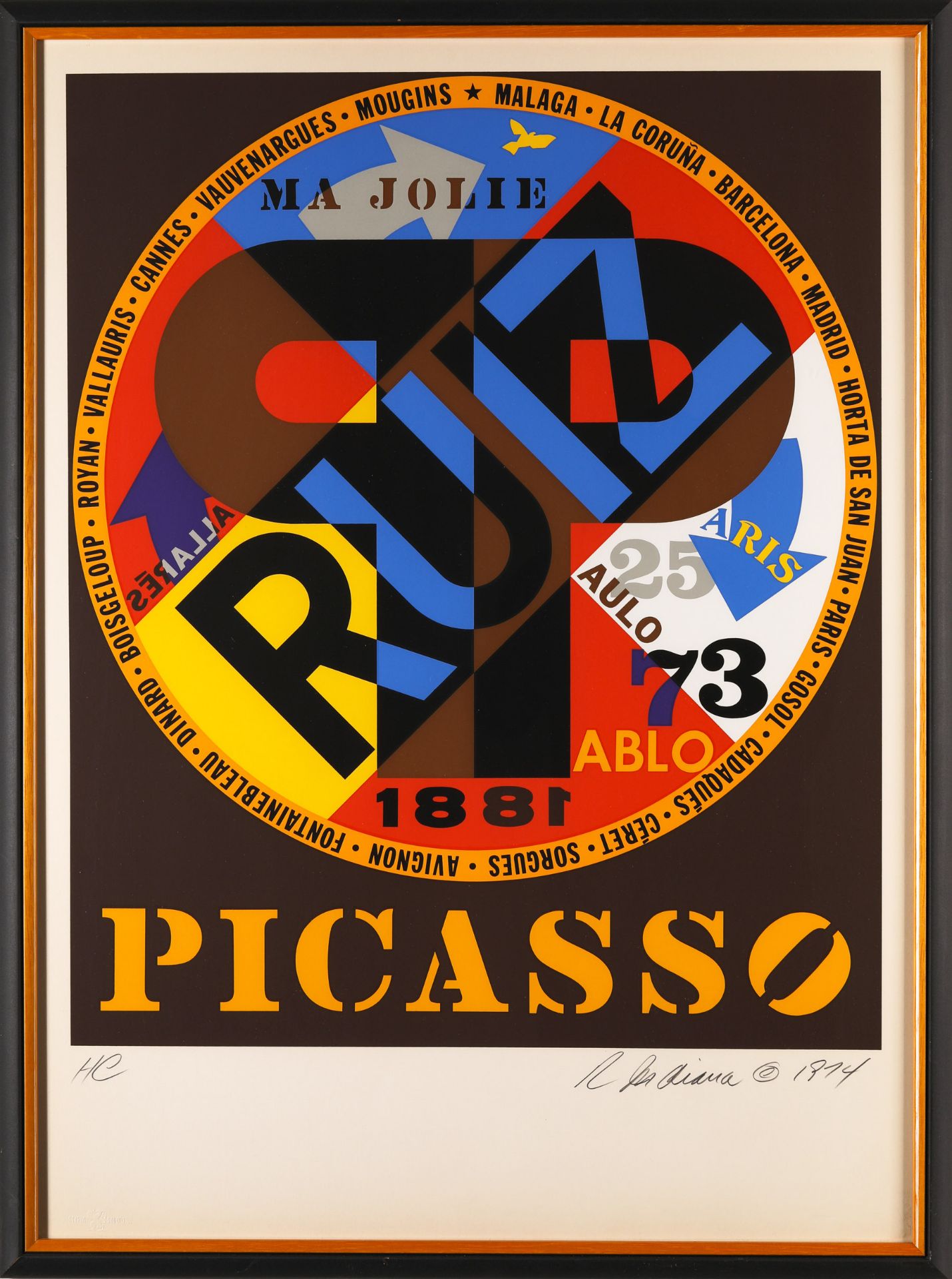 Robert Indiana, 'Picasso, from Hommage à Picasso', Color screenprint. HC print - Image 2 of 4