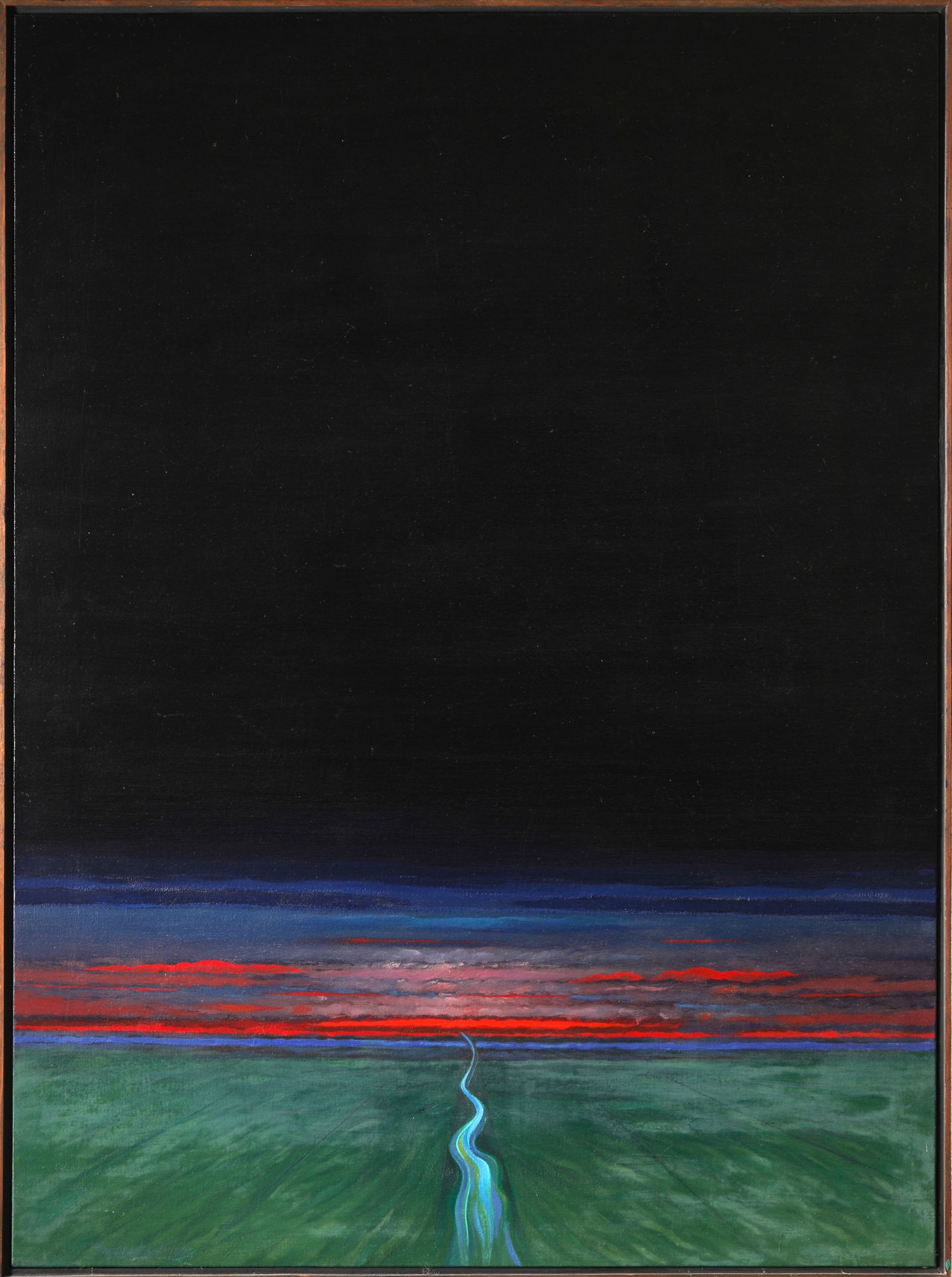 Om Prakash Sharma, End of the Evening, 1991, Oil on canvas
