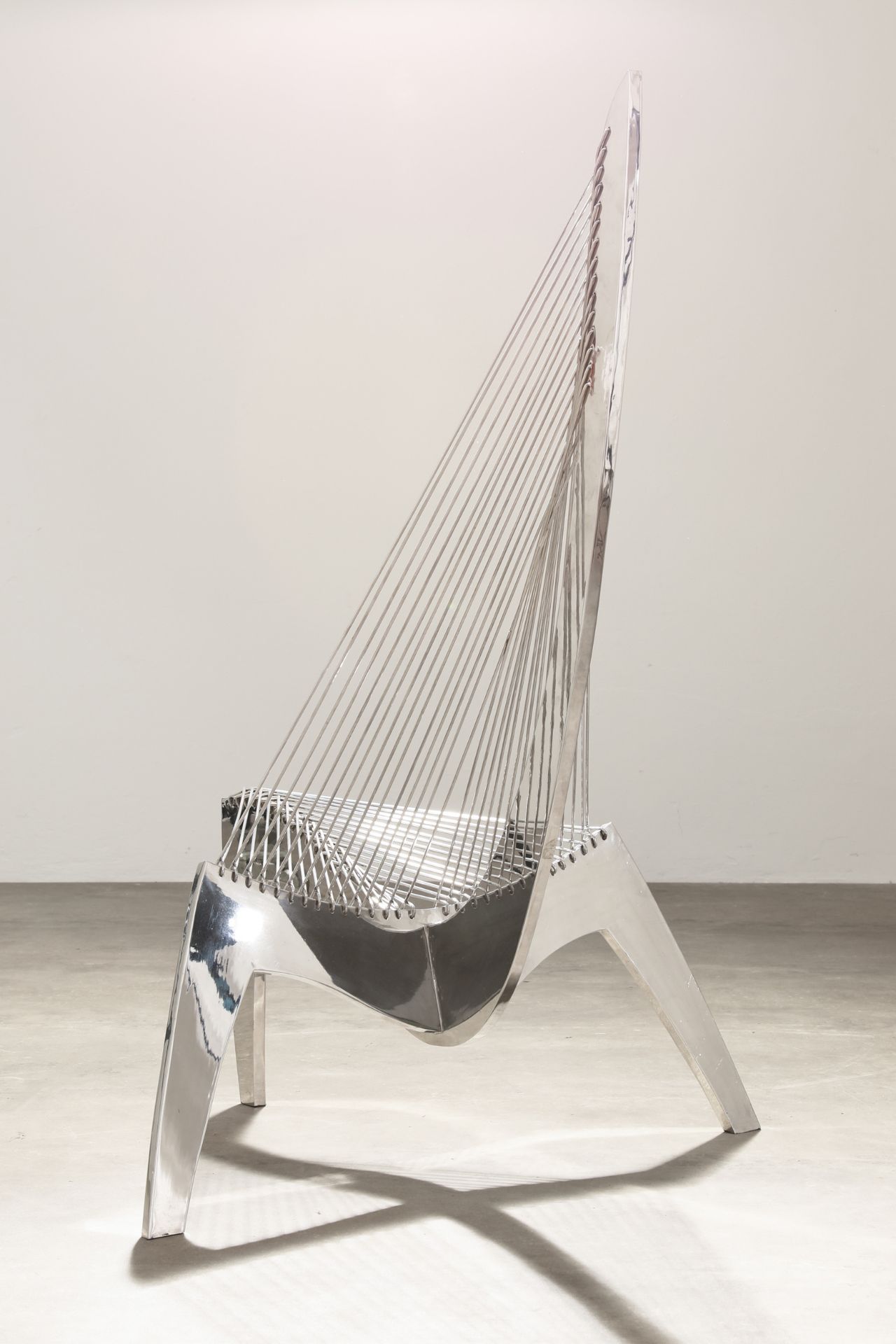Jorgen Hovelskov (nach), Lounge Sessel Modell Harp Chair in Edelstahl - Bild 5 aus 6