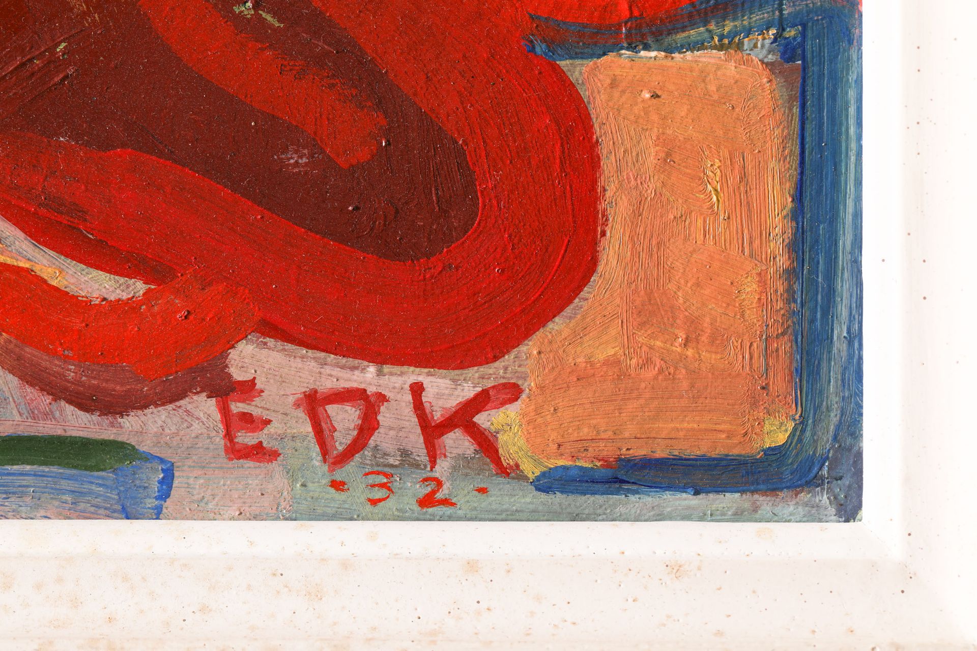 Edmund Daniel Kinzinger, Nude in Rea, Oil on hardboard - Image 3 of 5