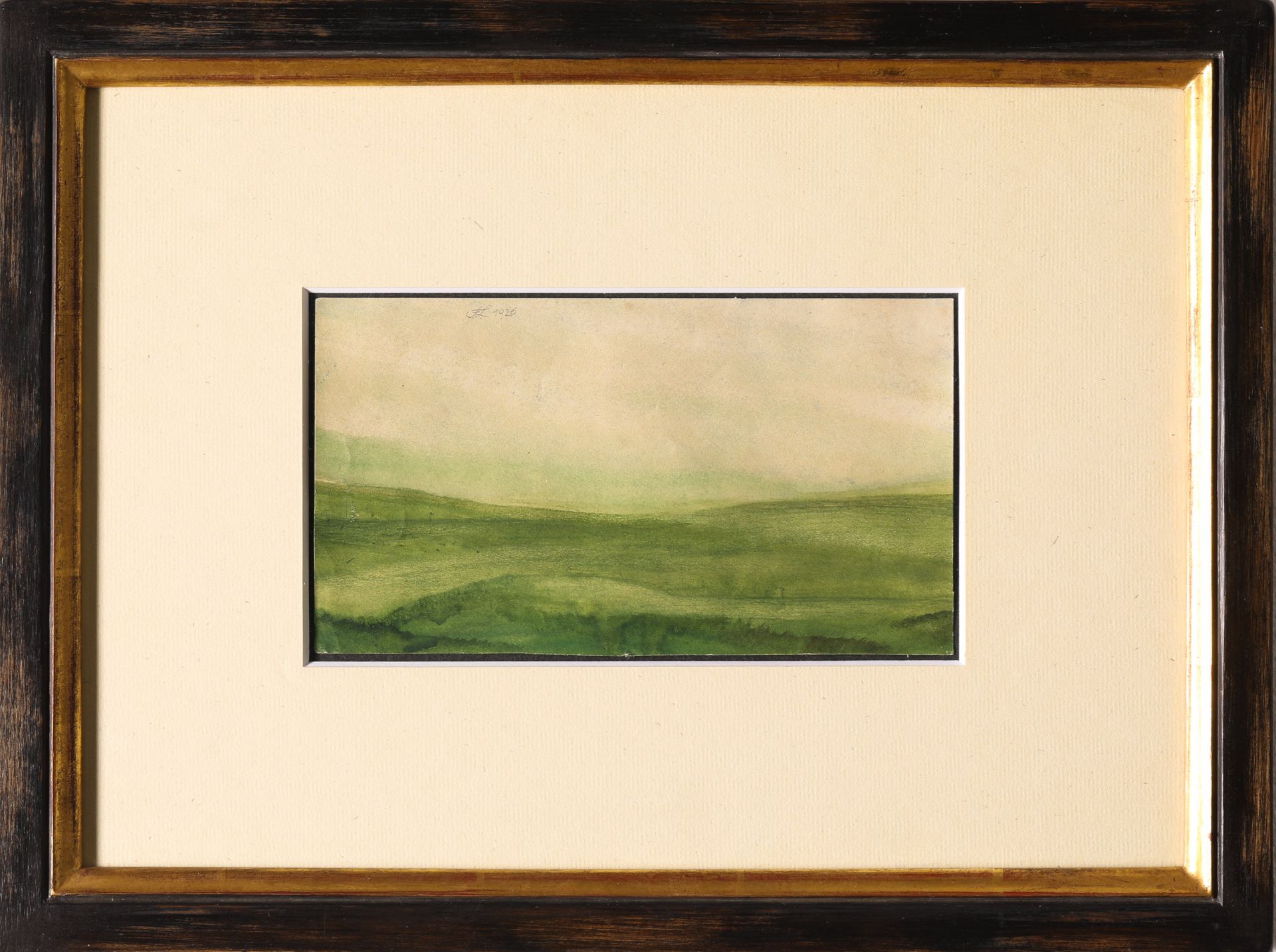 Franz Lenk*, Landschaft in Grün. 1926. Aquarell auf Papier - Bild 2 aus 4