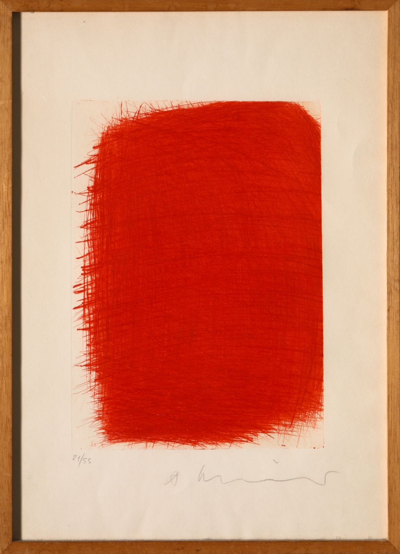 Arnulf Rainer*, Ohne Titel, 1981, Radierung rot, signiert - Bild 2 aus 6