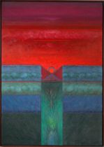 Om Prakash Sharma, On the Top of the Clouds, 1991/ 1992, Öl/ Leinwand, 122 x 86,5 cm