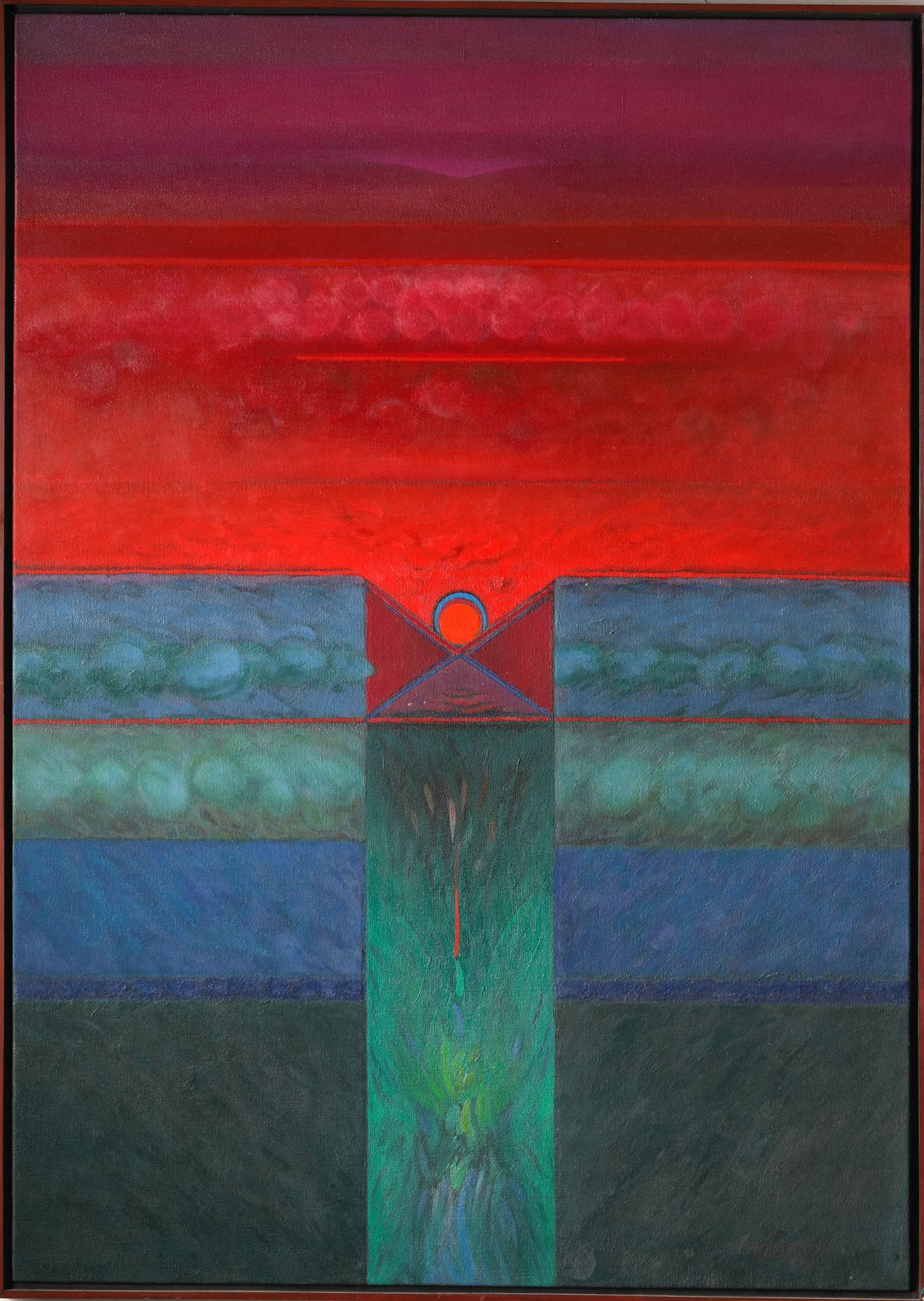 Om Prakash Sharma, On the Top of the Clouds, 1991/ 1992, Öl/ Leinwand, 122 x 86,5 cm