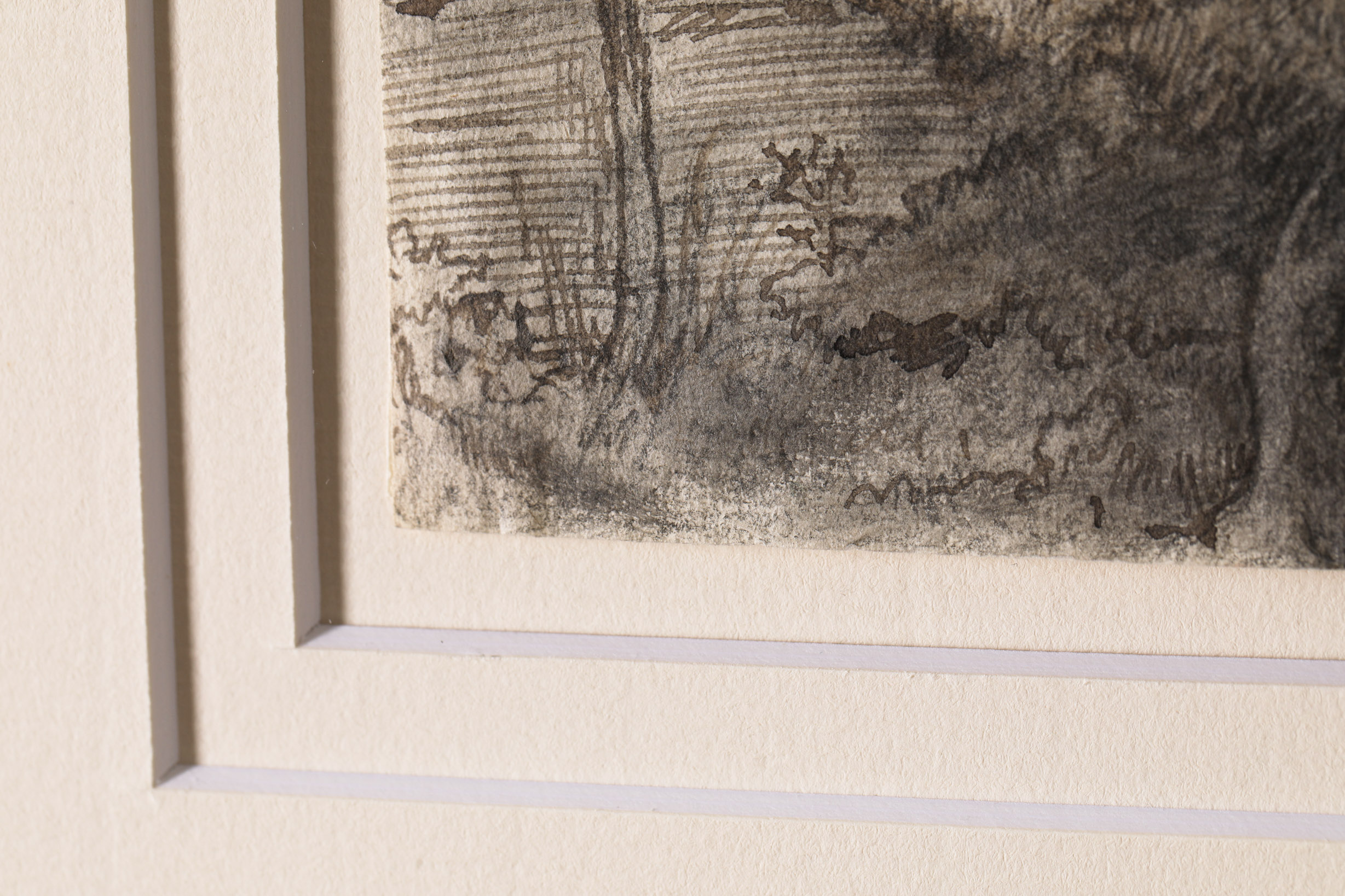 Edgar Degas, Drawing + Certificate, landscape with leaning tree - Image 3 of 4