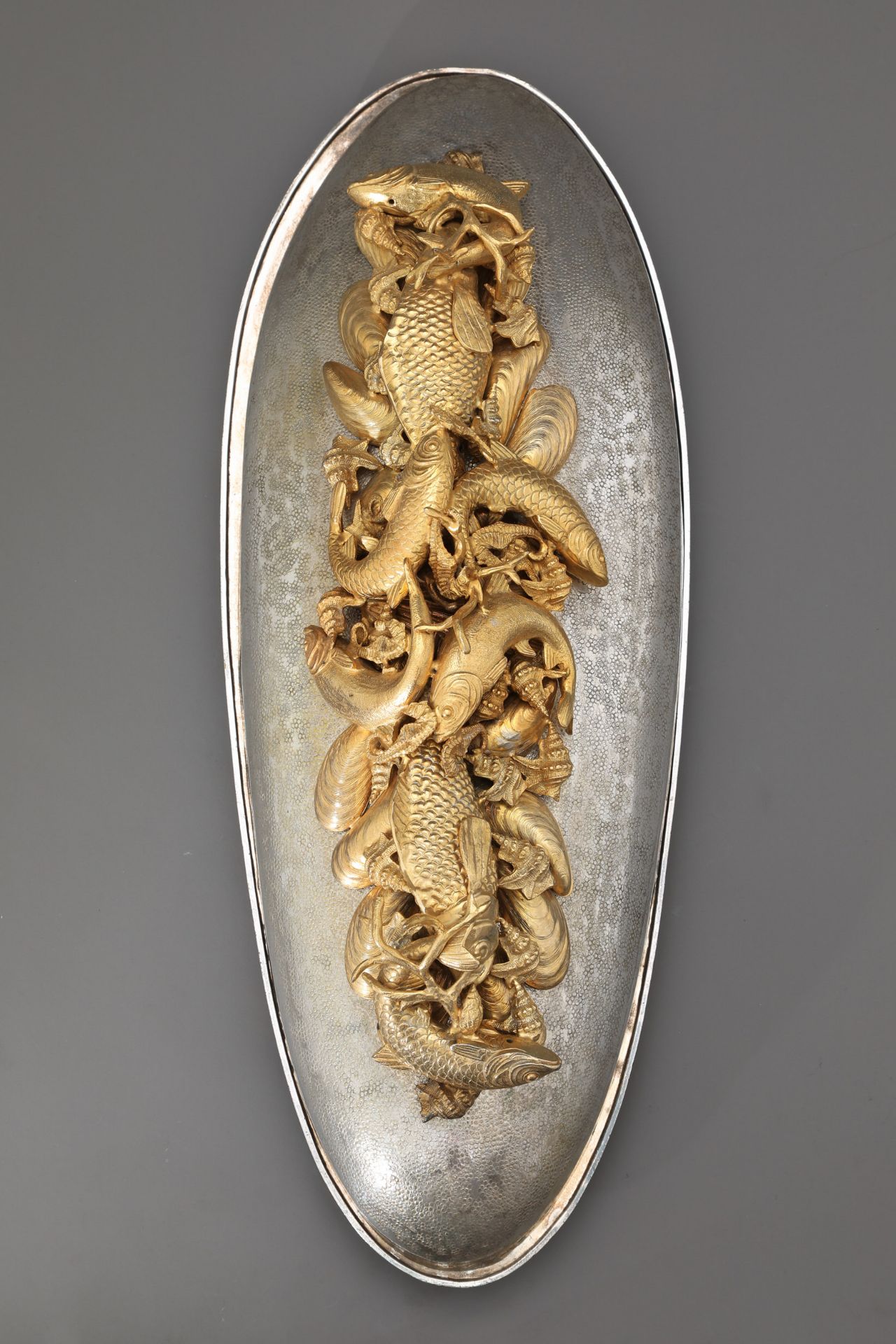 Franco Lapini, Large oval serving bowl with seafood and fish - Image 3 of 5