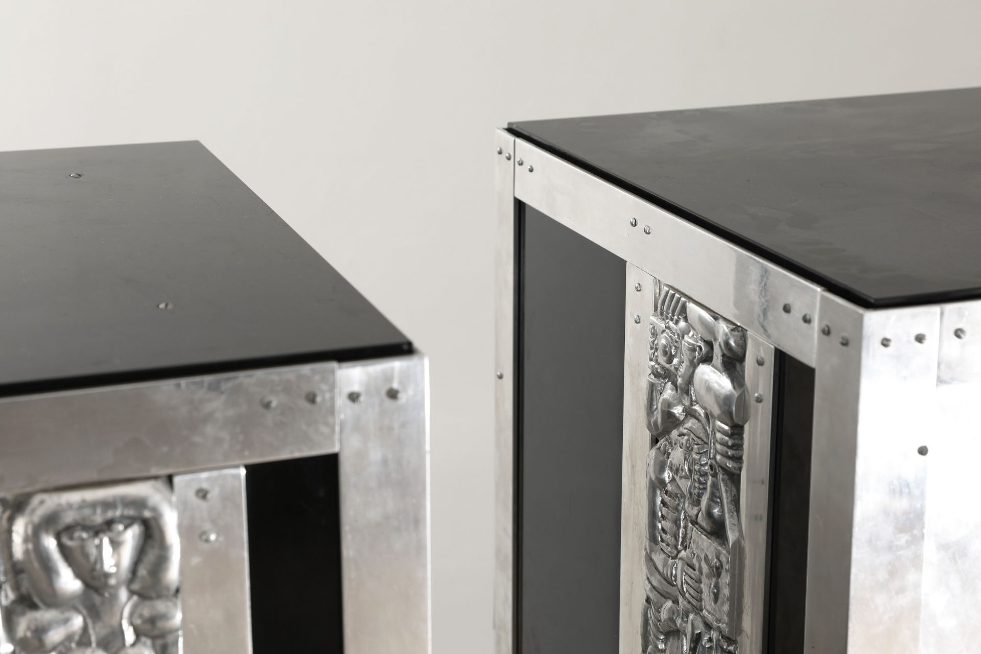 Art Déco, 2 Pillar Cabinets - Image 7 of 7