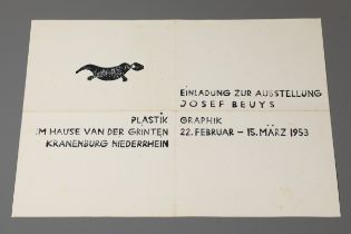 Joseph Beuys*, erste Einladungskarte, 1953, Ausstellung 'Plastik Graphik', van der Grinten