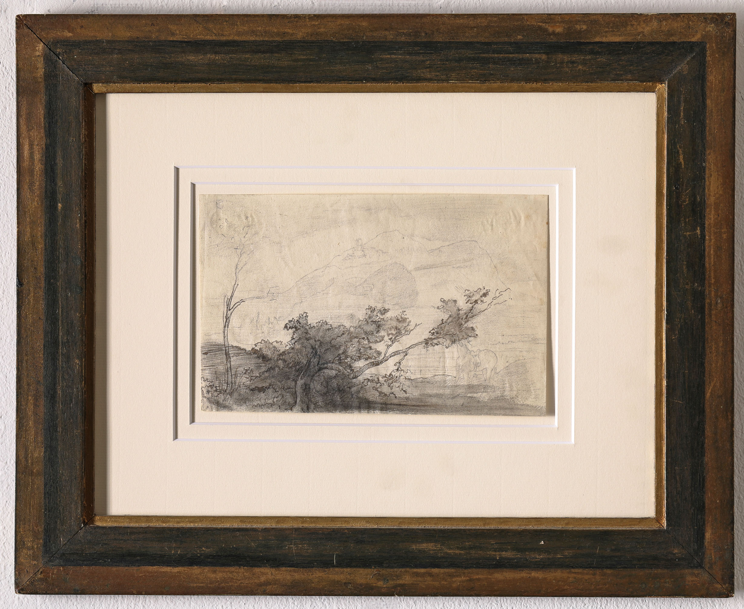 Edgar Degas, Drawing + Certificate, landscape with leaning tree - Image 2 of 4