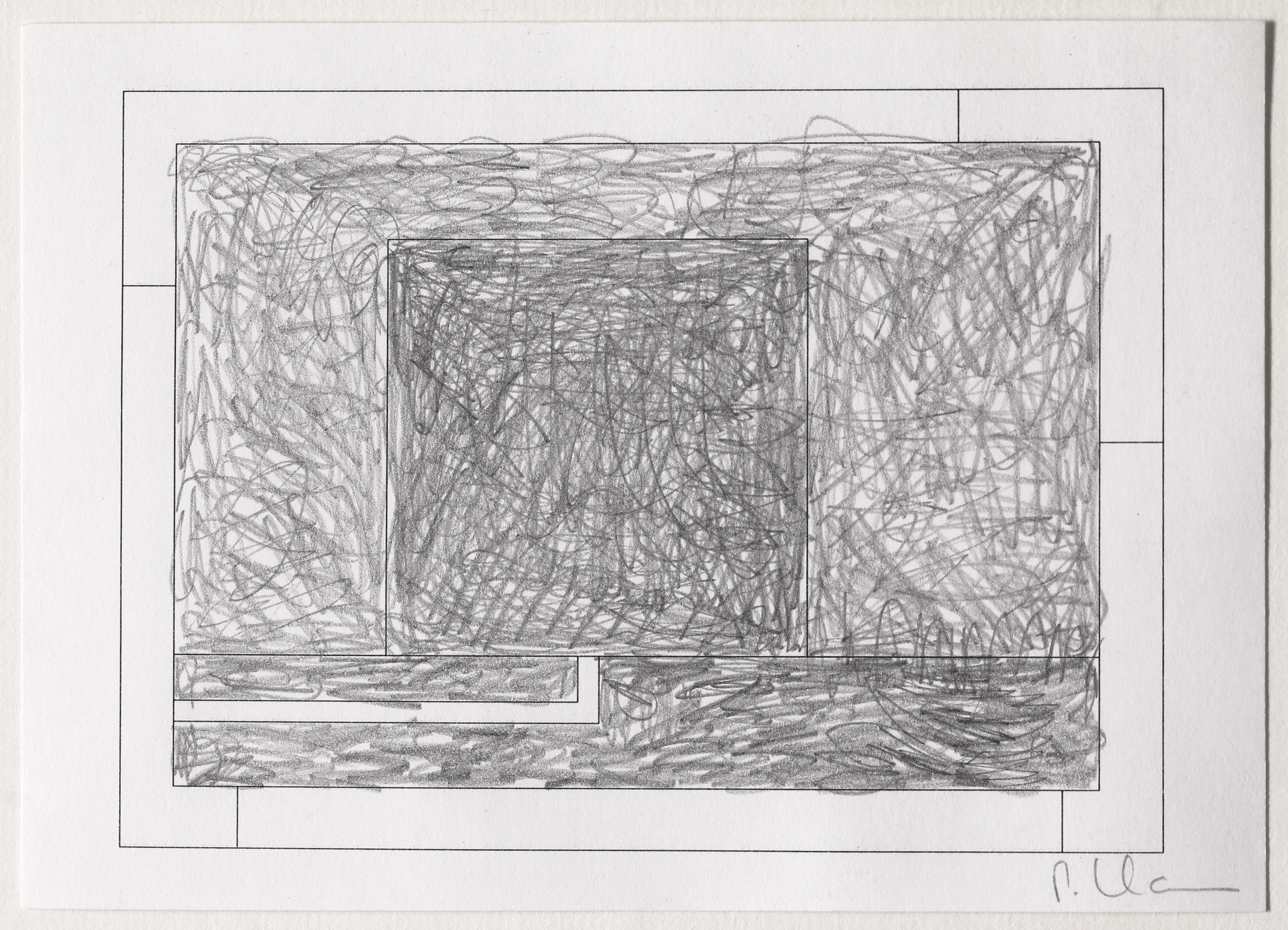 Peter Halley, Cell 8, Drawing graphite/pencil, 1995