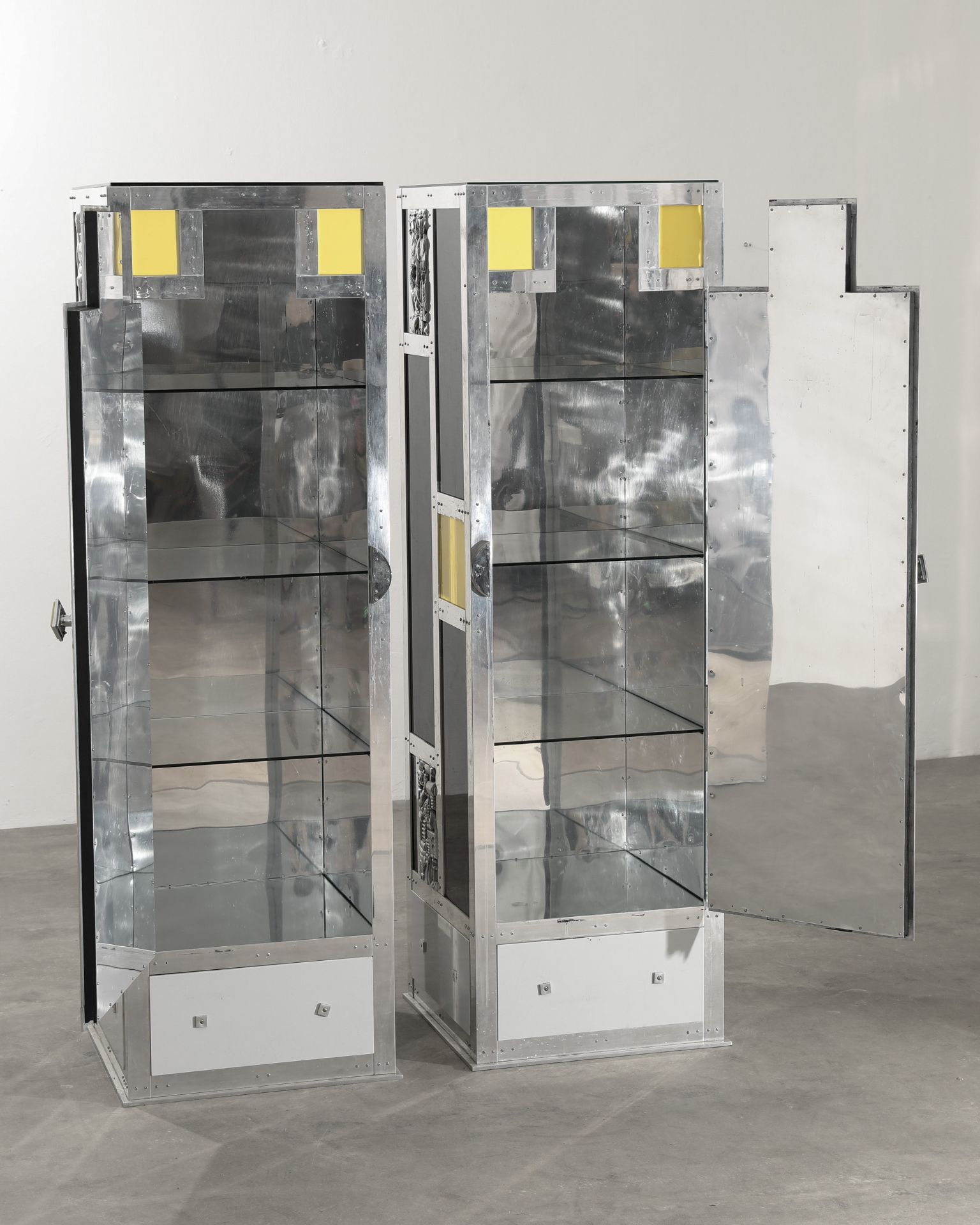 Art Déco, 2 Pillar Cabinets - Image 5 of 7