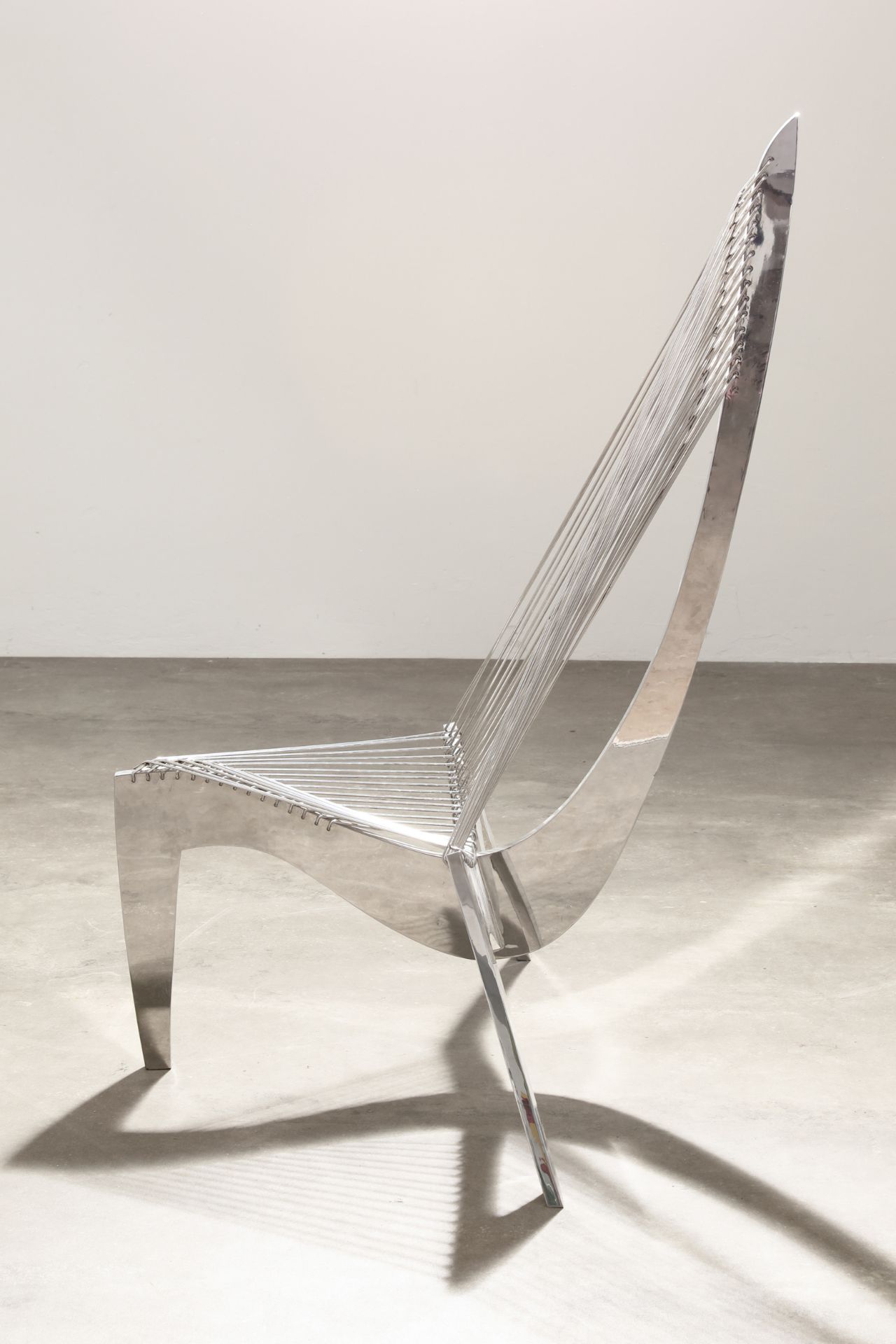 Jorgen Hovelskov (after), Lounge Chair, model Harp Chair in stainless steel - Image 4 of 6