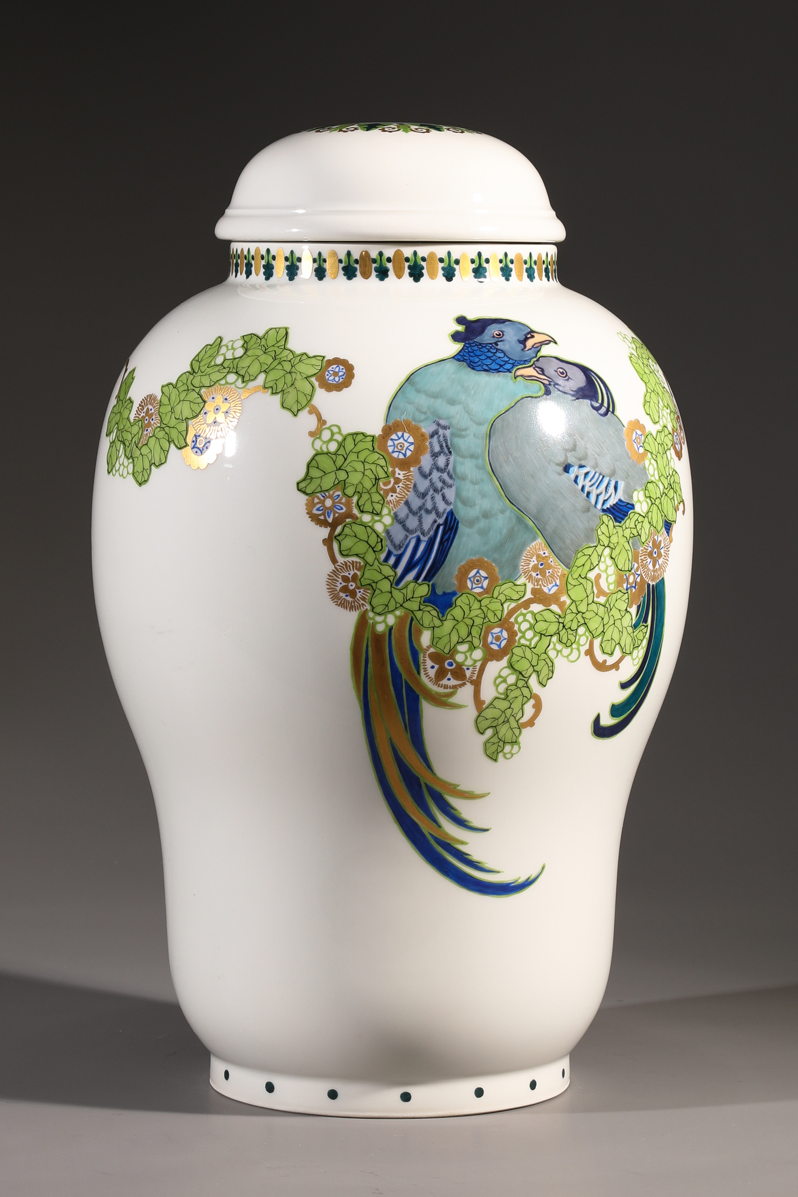 Theodor Schmuz-Baudiss, Lidded vase with a pair of pheasants for the KPM Berlin - Image 4 of 6