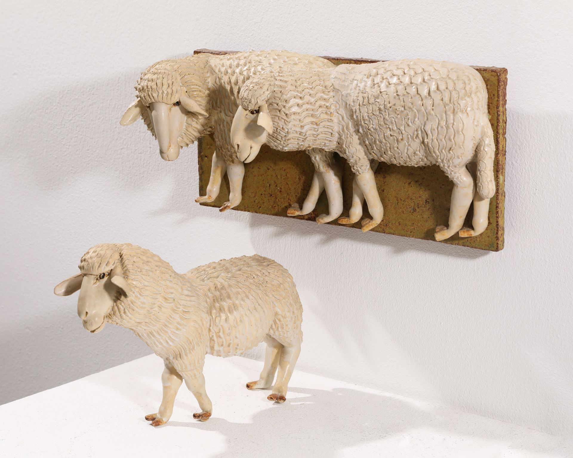 Beate Kuhn*, sculpture sheep and a wall plate with two sheep, 1978 - Image 2 of 8