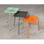 Mathieu Matégot, 3 side tables/nesting tables, model Soumba
