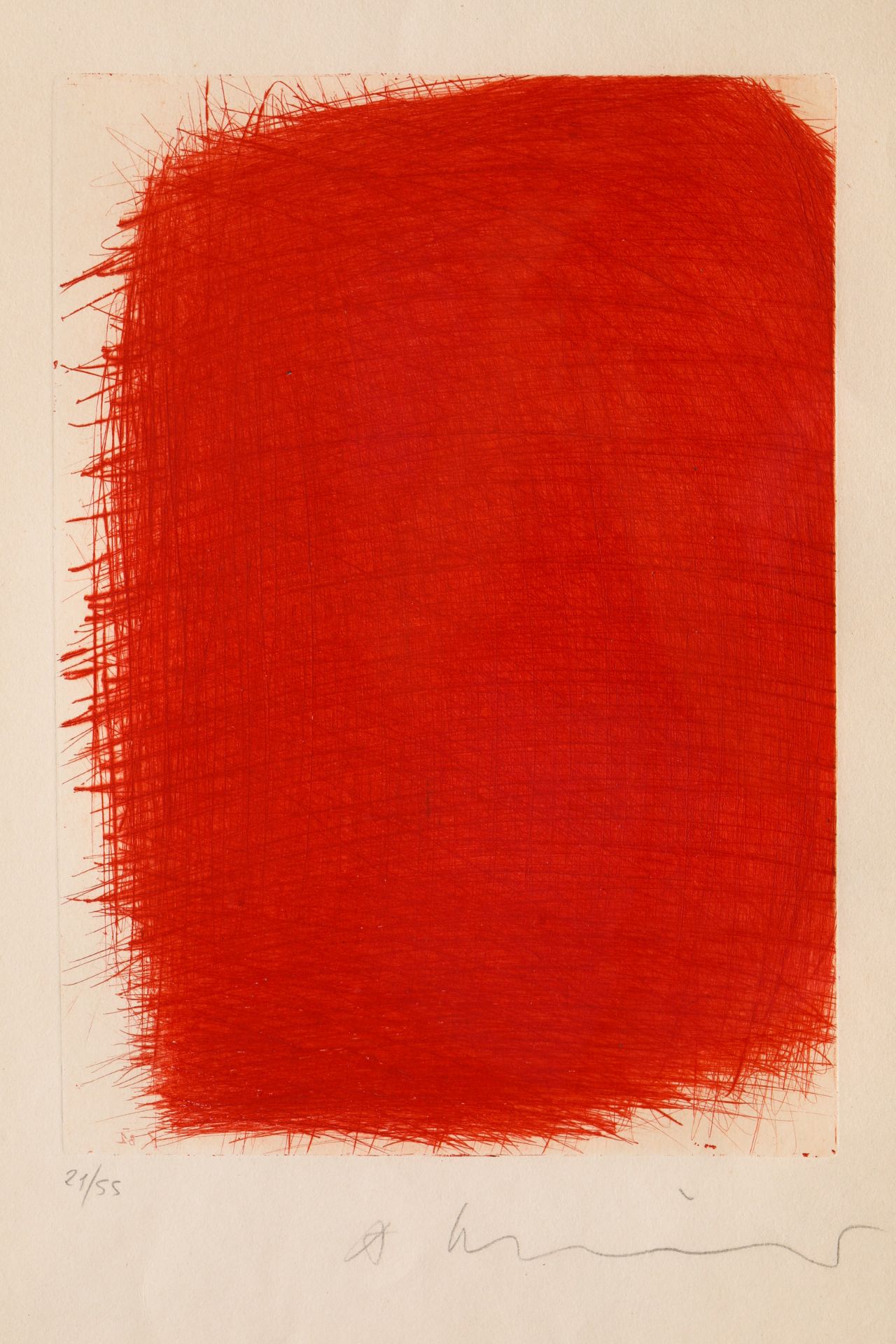 Arnulf Rainer*, Untitled, 1981, Etching in red, signed