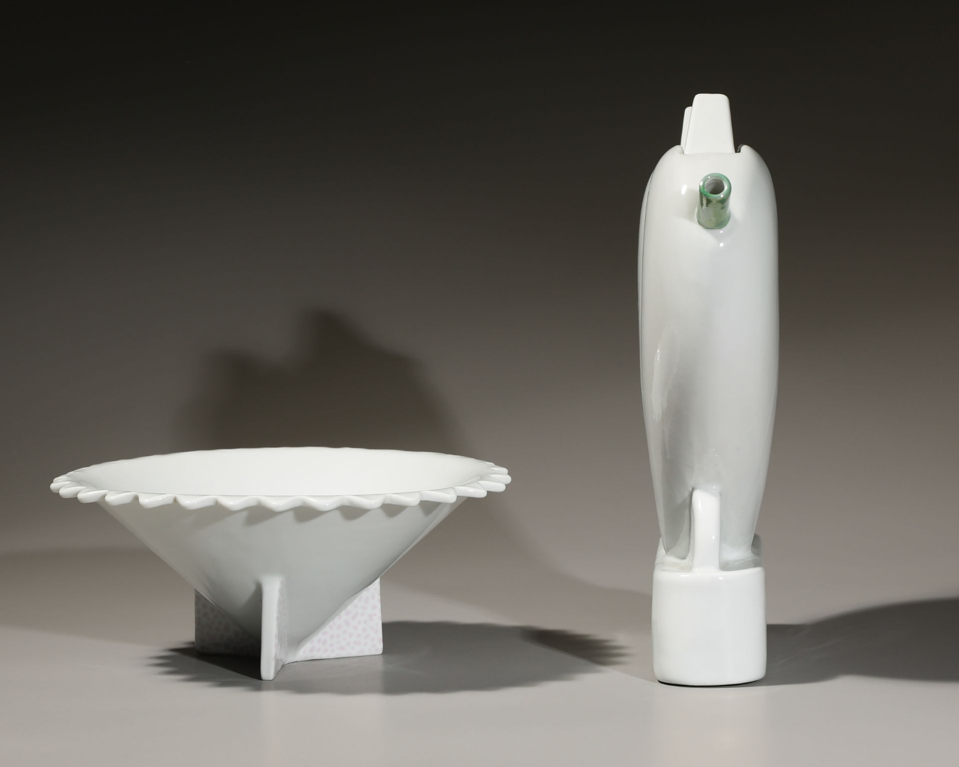 Matteo Thun, Memphis, Schälchen Modell Nefertiti + Doppelkännchen Essig / Öl - Bild 3 aus 4