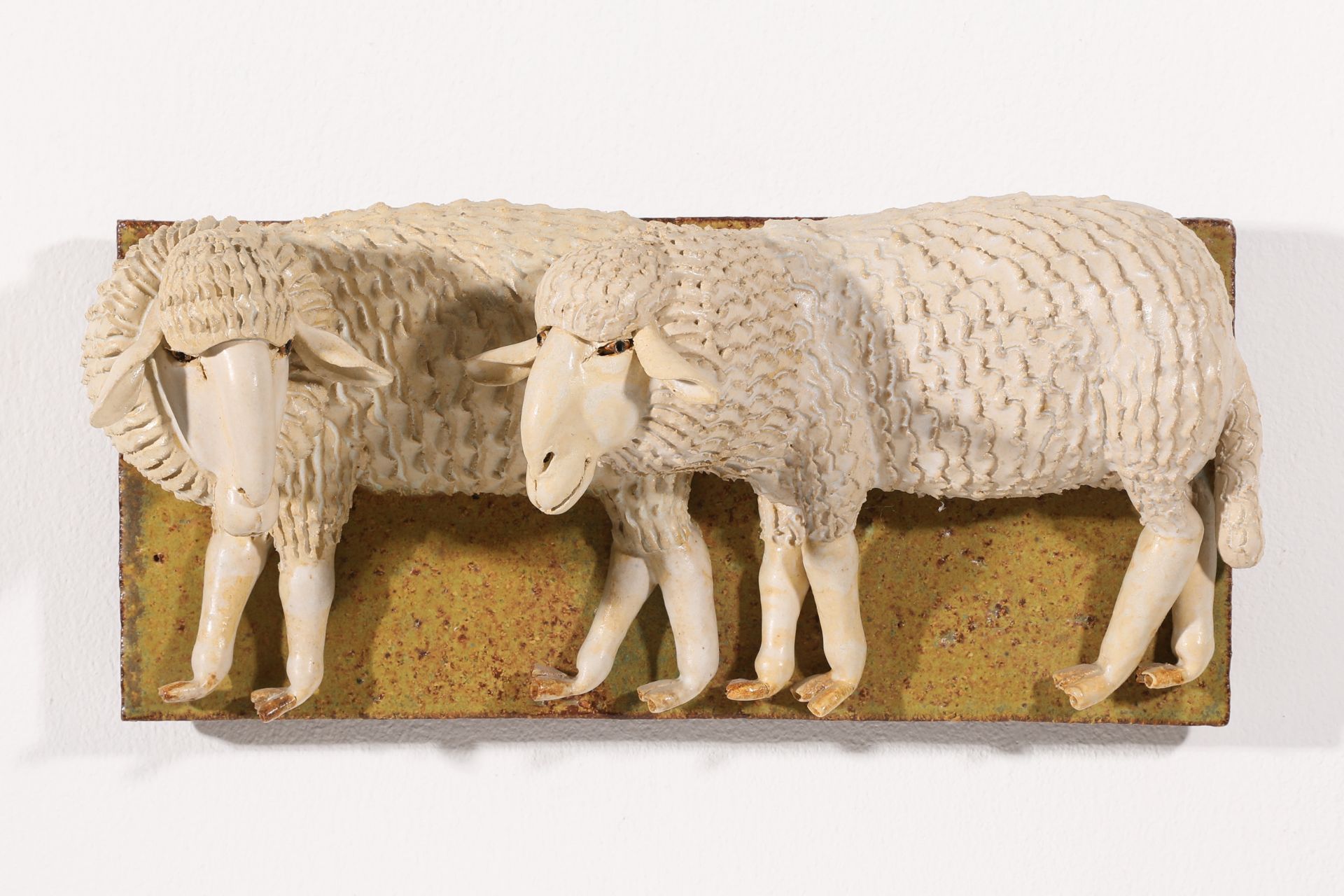 Beate Kuhn*, sculpture sheep and a wall plate with two sheep, 1978 - Image 3 of 8