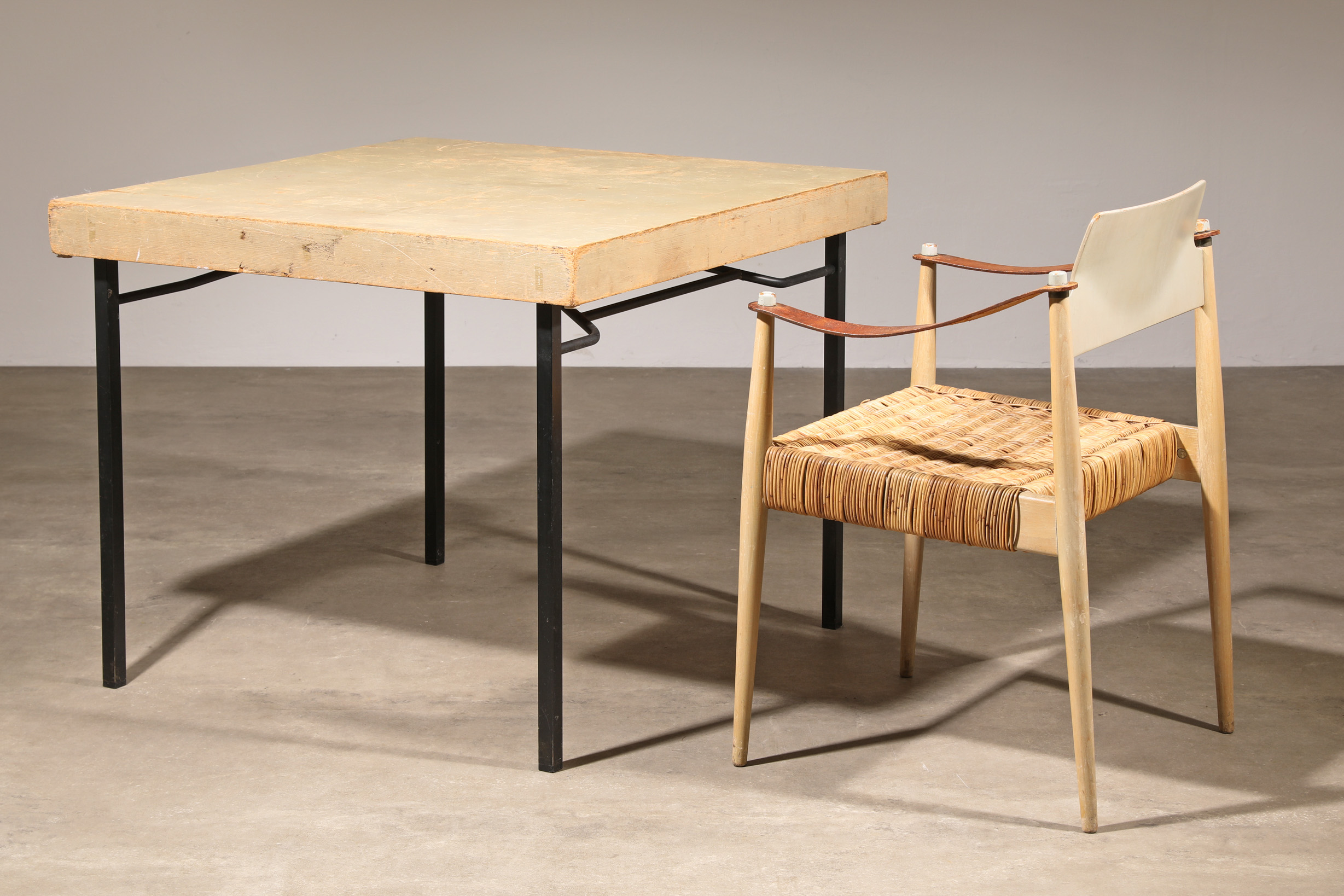 Egon Eiermann + Herta Maria Witzemann, Wilde & Spieth, Chair SE 119 A + folding table